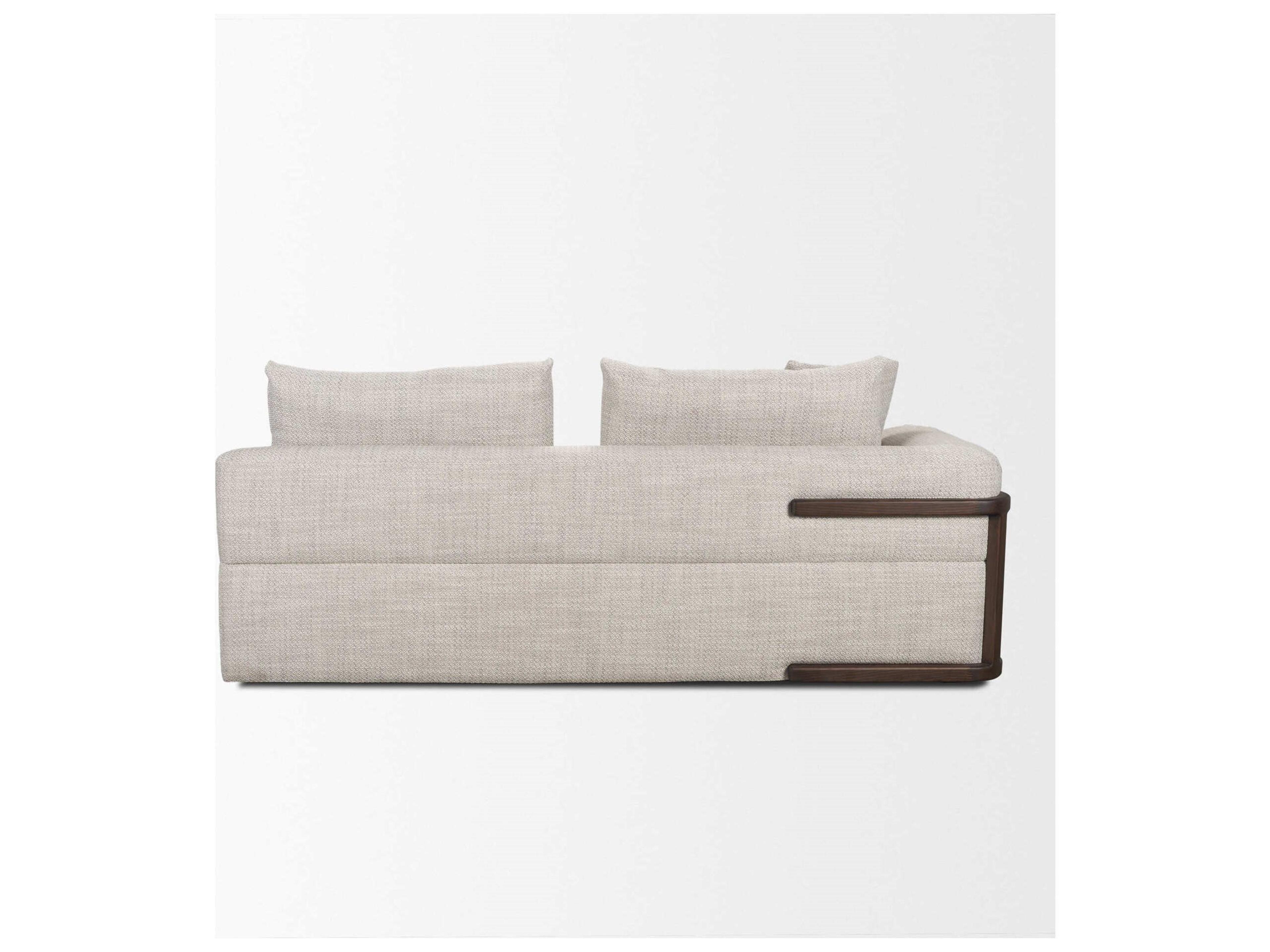 Mercana Warner Left Arm 3 Seater Gray Performance Fabric w/ Ash Wood Sofa