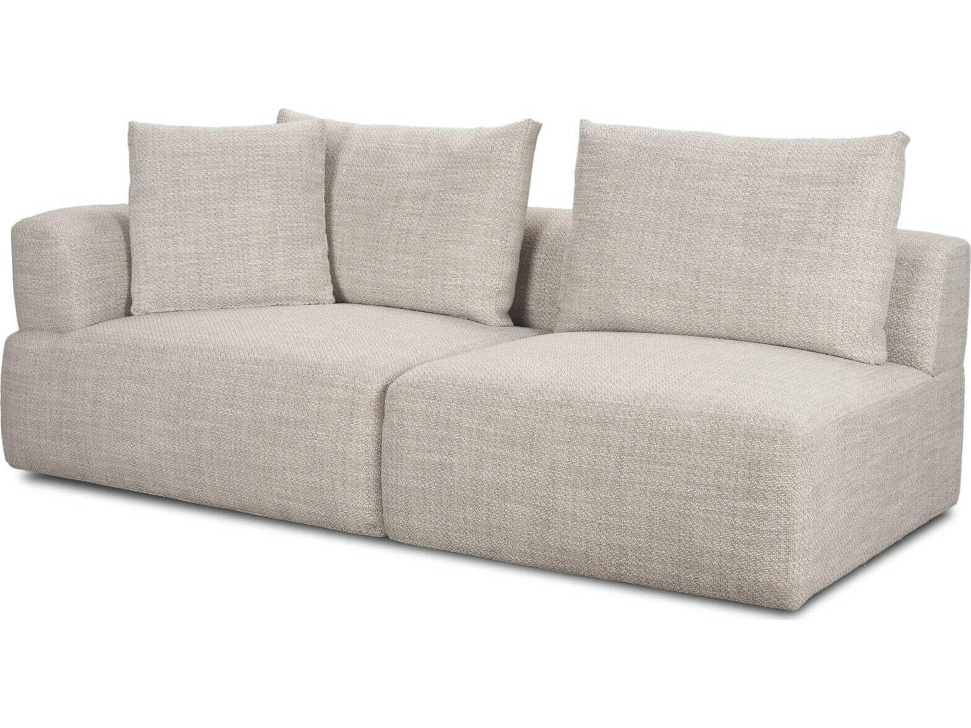 Warner Left Arm 3 Seater Gray Performance Fabric w/ Ash Wood Sofa