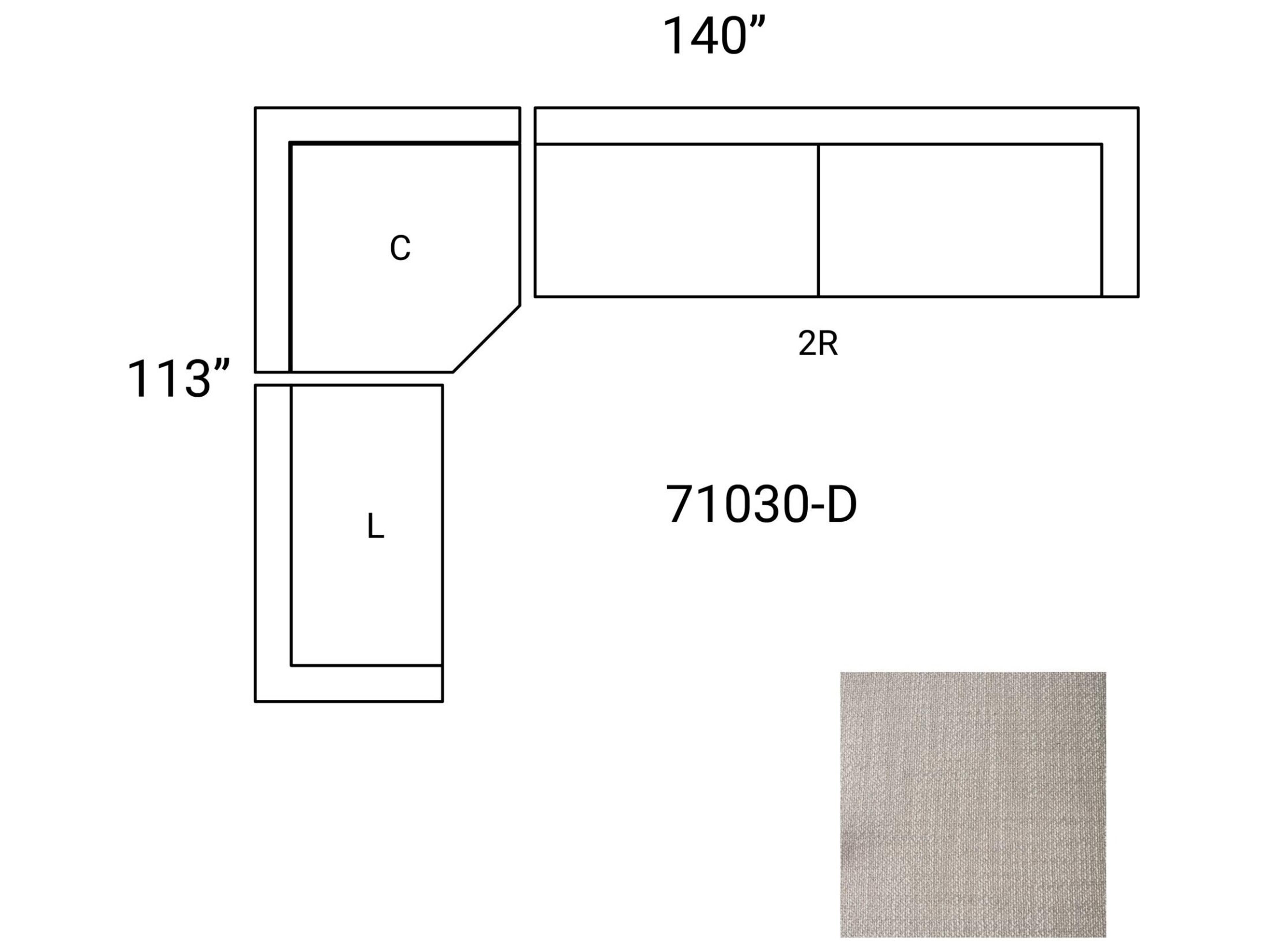 Mercana Warner Gray 3 Piece Sofa Set w/Corner Piece