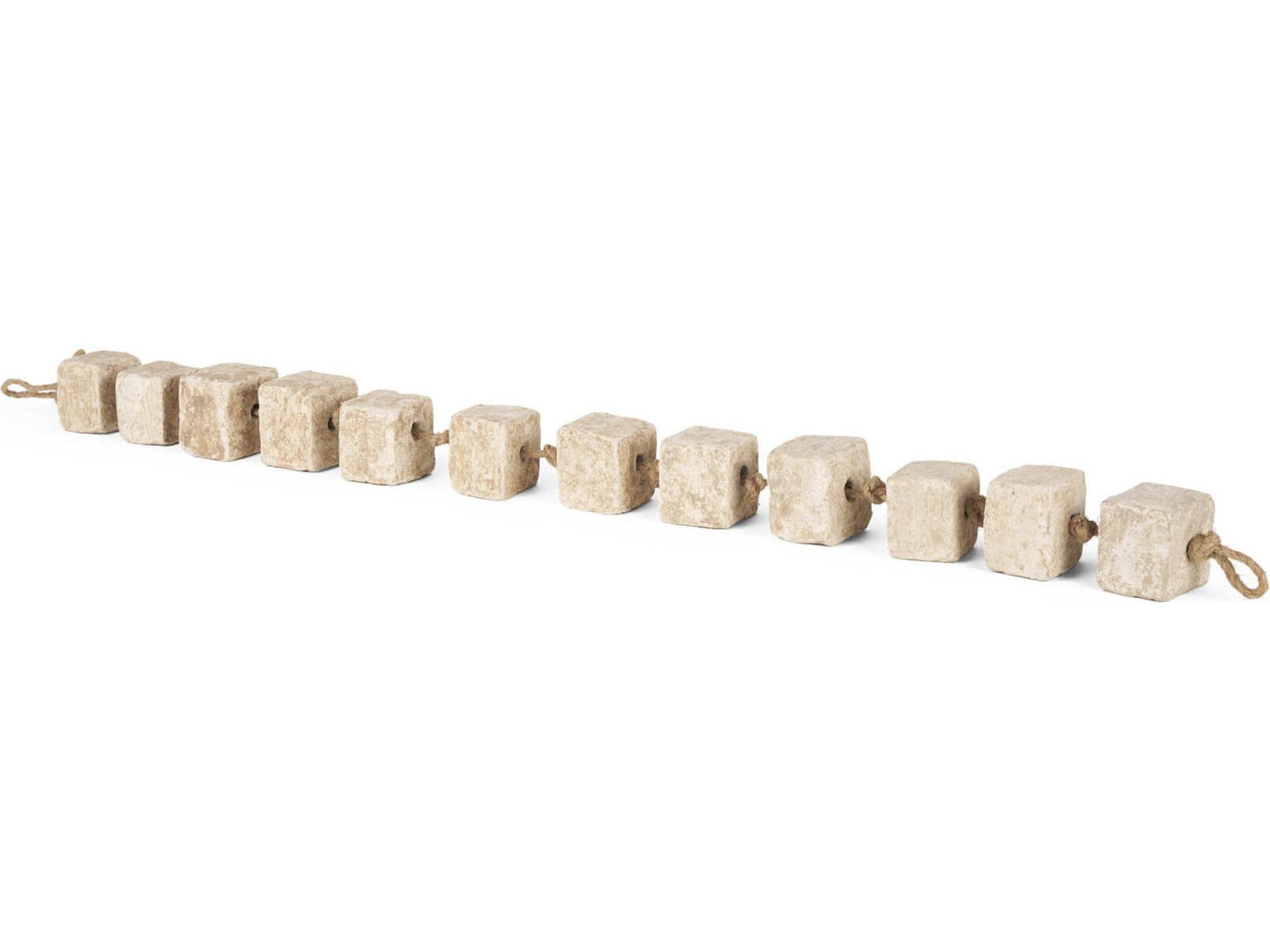 Mercana Mala Beige Paper Mache Cube Garland