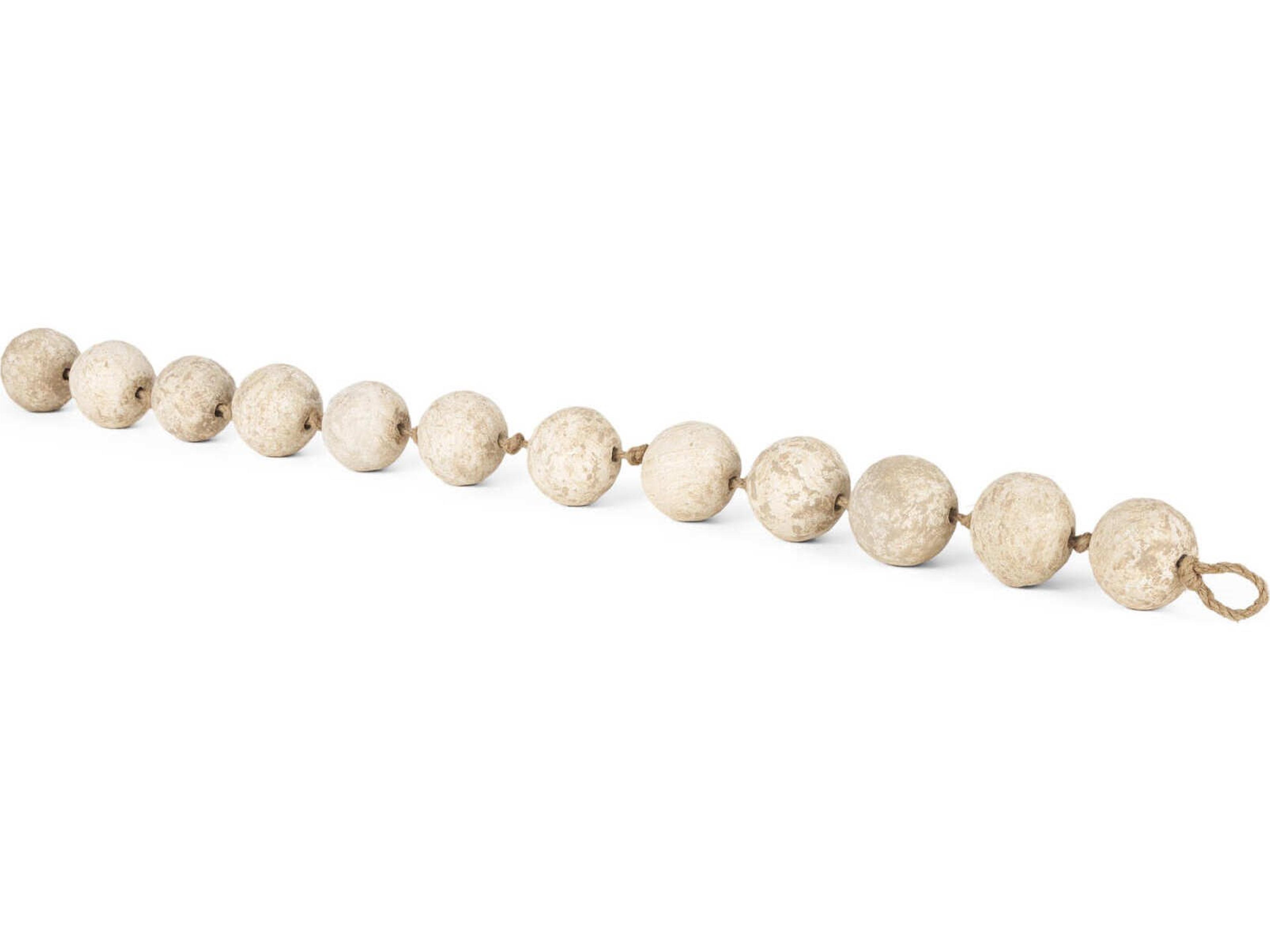 Varamala Beige Paper Mache Sphere Garland