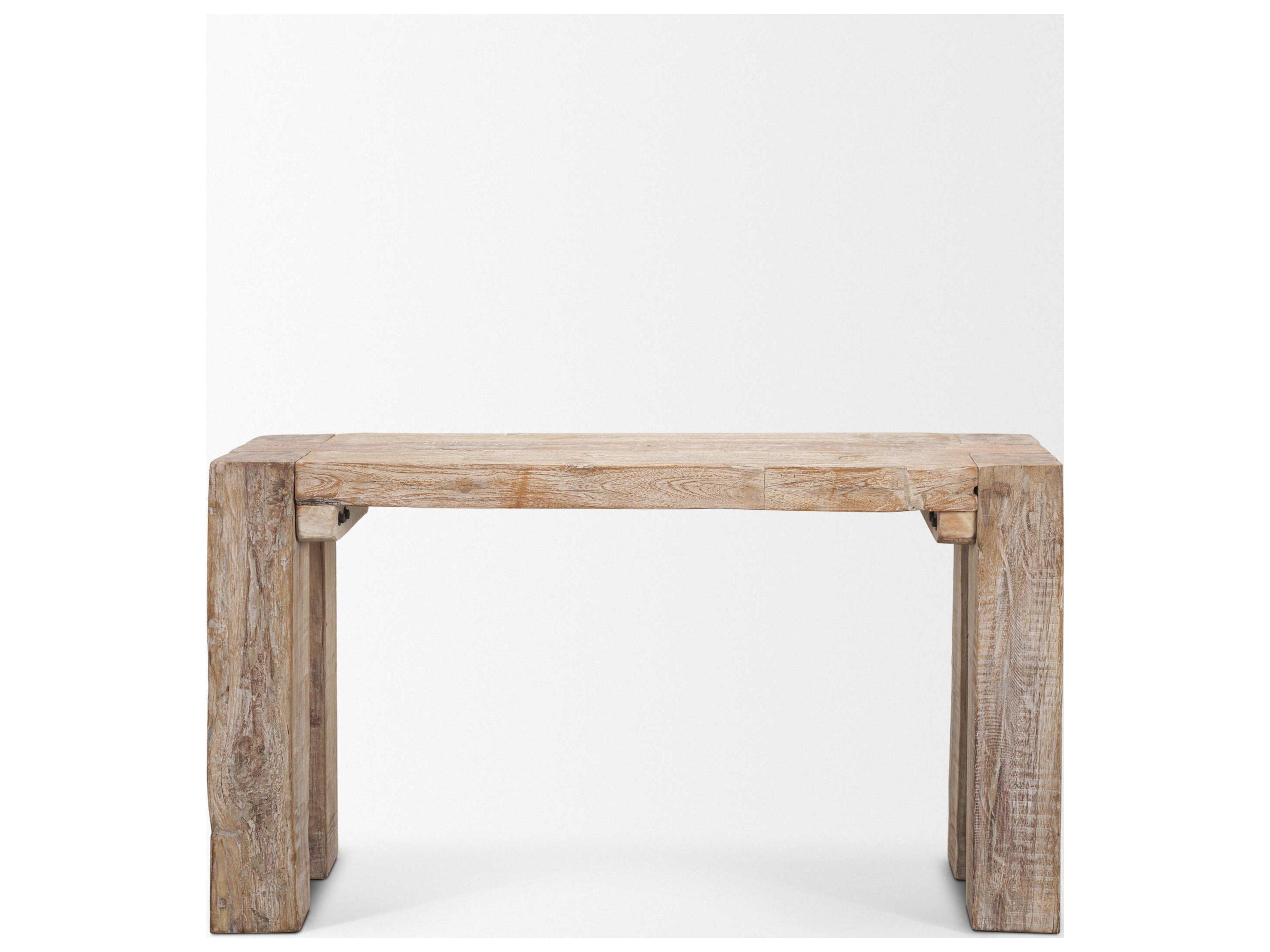 Mercana McArthur Whitewash Reclaimed Wood Console Table