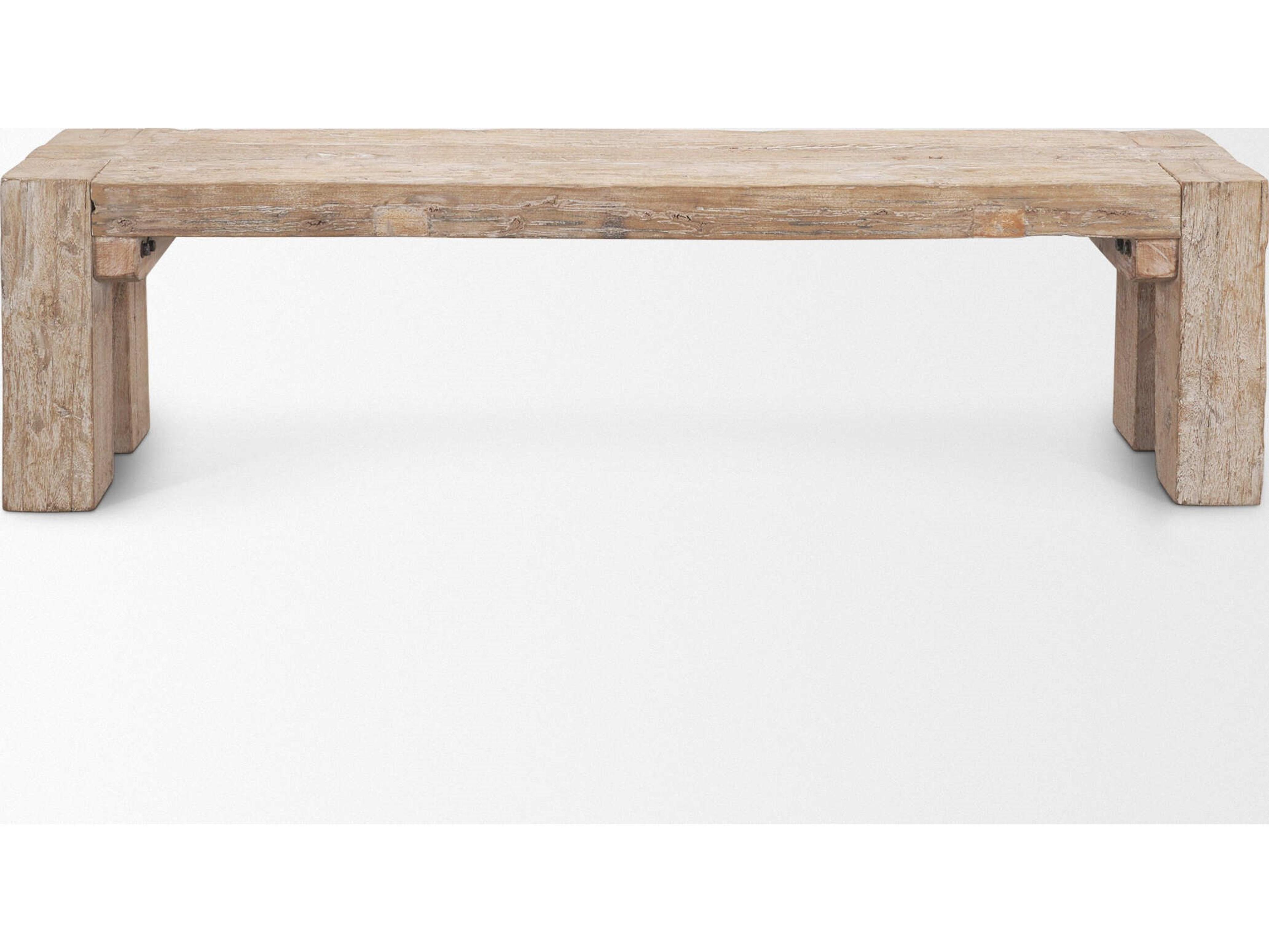 Mercana McArthur Whitewash Reclaimed Wood Bench