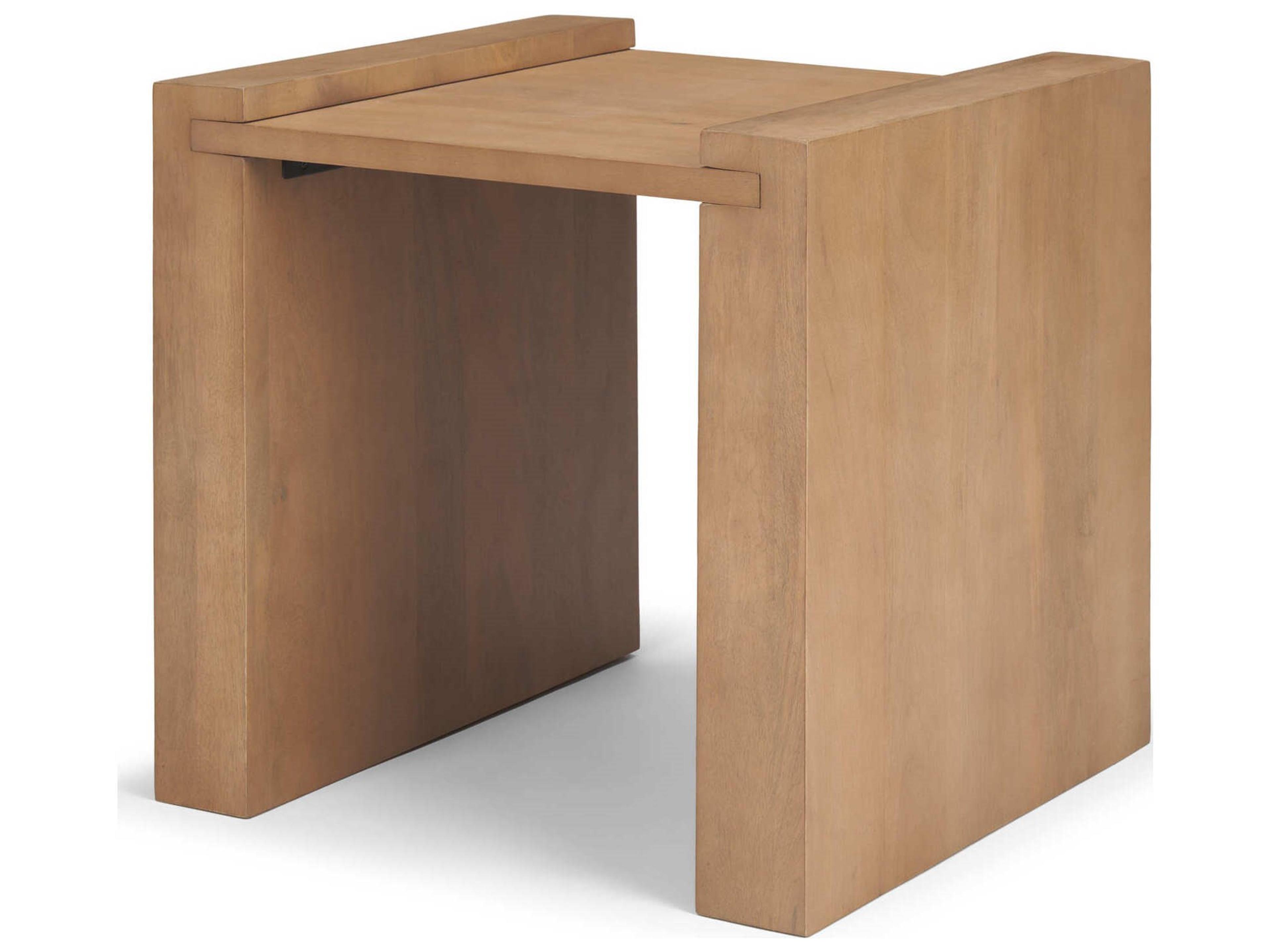 Wesson Light Brown Wood Accent Table