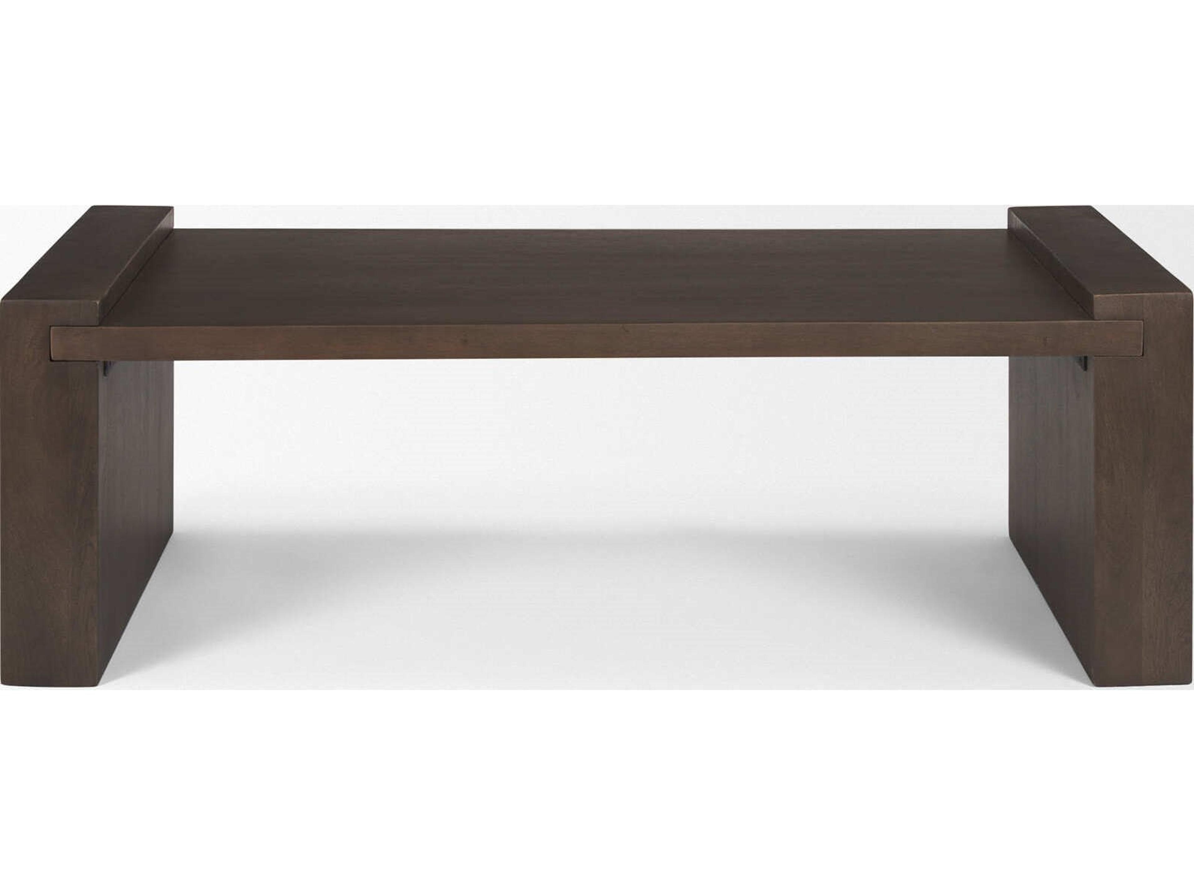 Mercana Wesson Dark Brown Wooden Rectangular Coffee Table