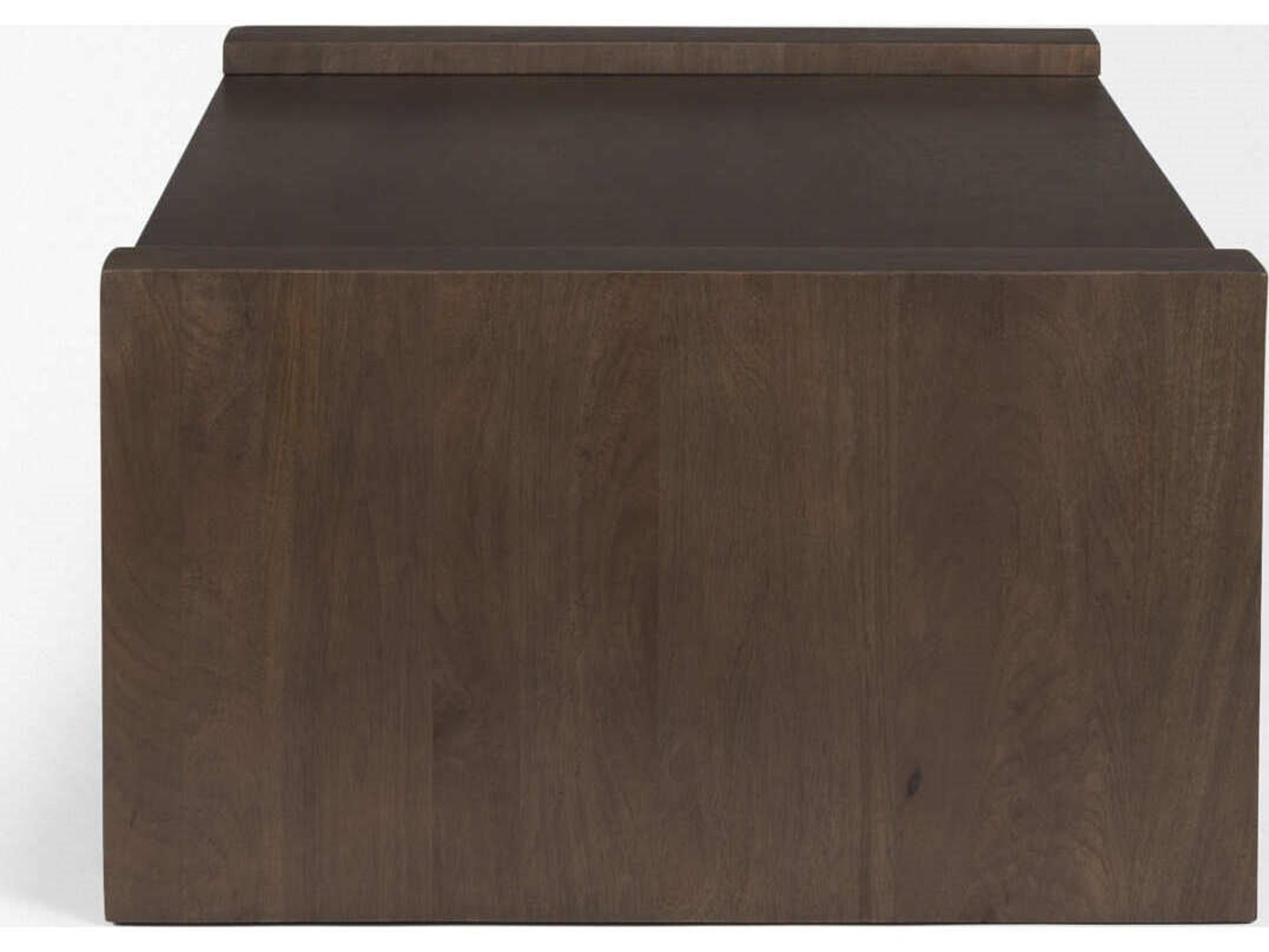 Mercana Wesson Dark Brown Wooden Rectangular Coffee Table