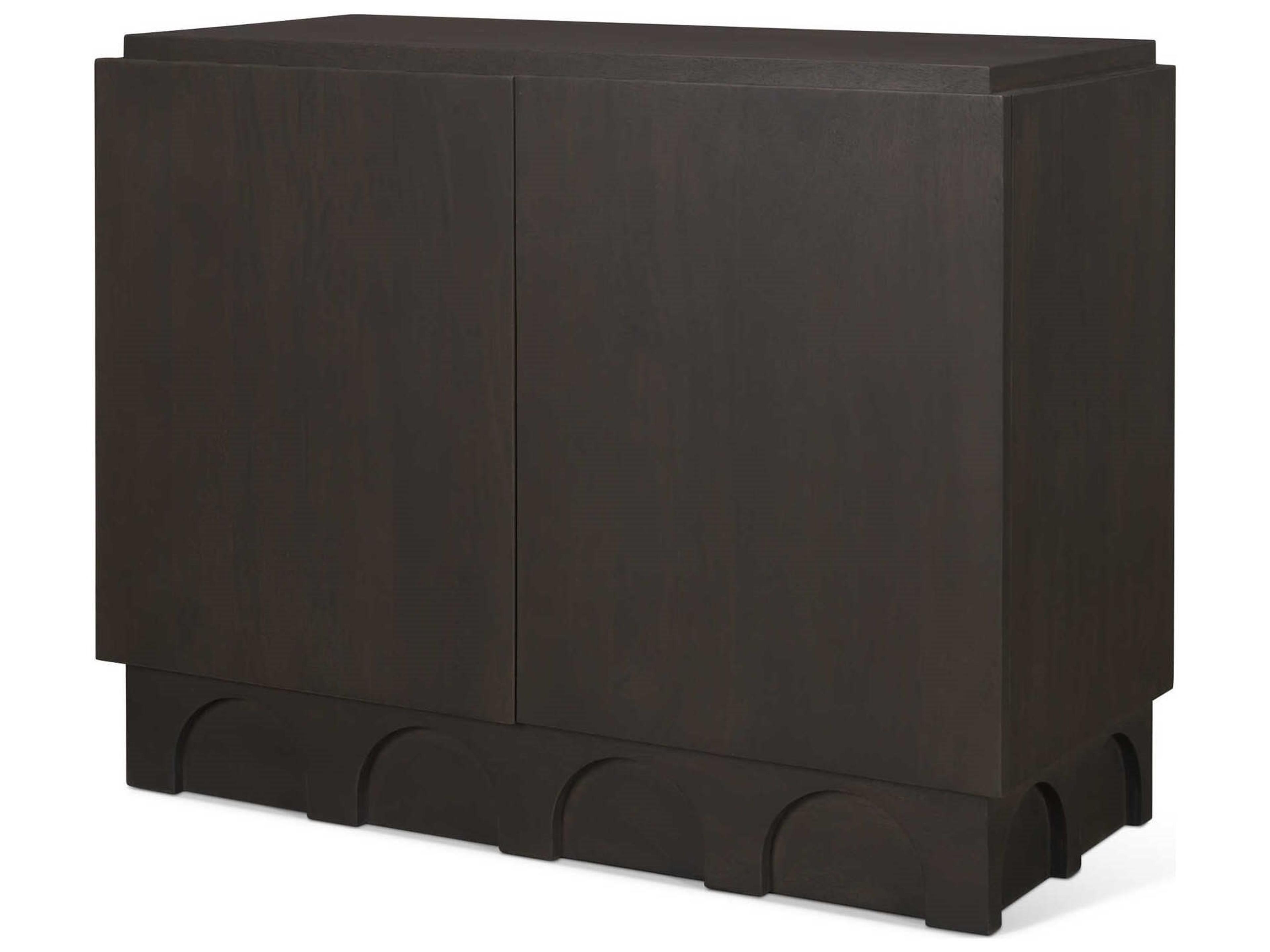 Mercana Wagner Dark Brown Wood w/ Arched Design Accent Cabinet