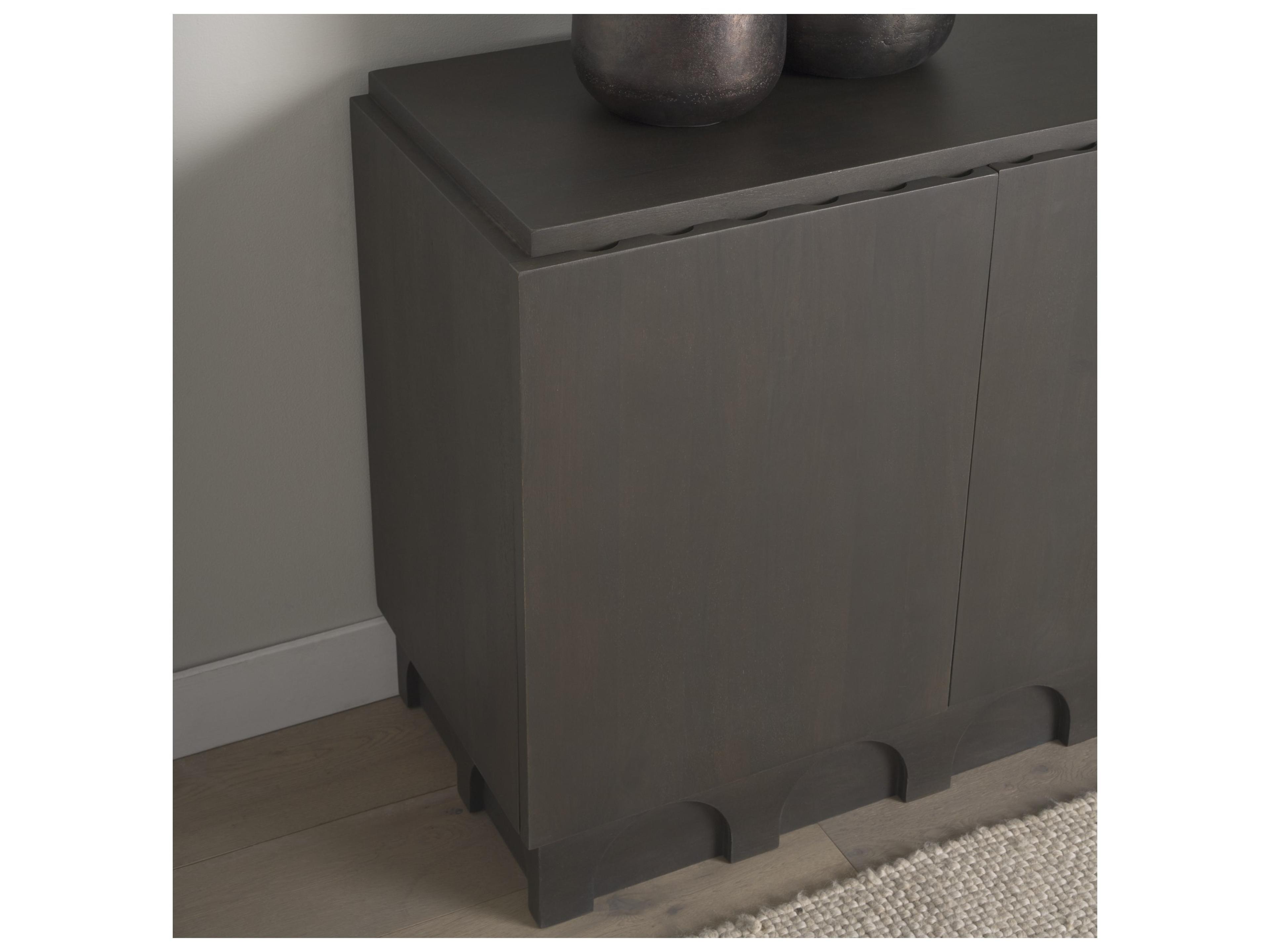 Mercana Wagner Dark Brown Wood w/ Arched Design Accent Cabinet