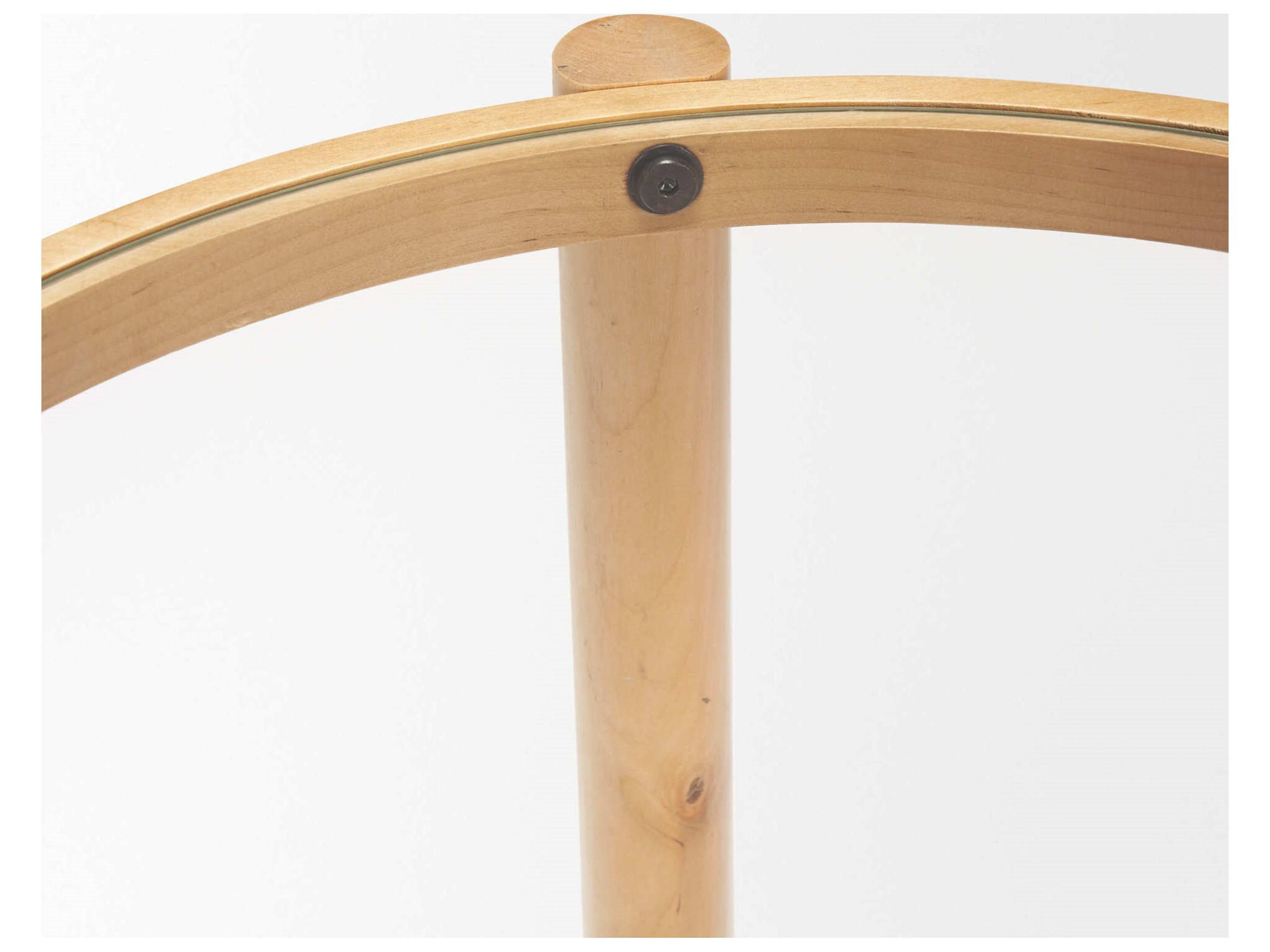 Mercana Weslyn Solid Light Brown Wood and Glass Top w/ Cane Side Table