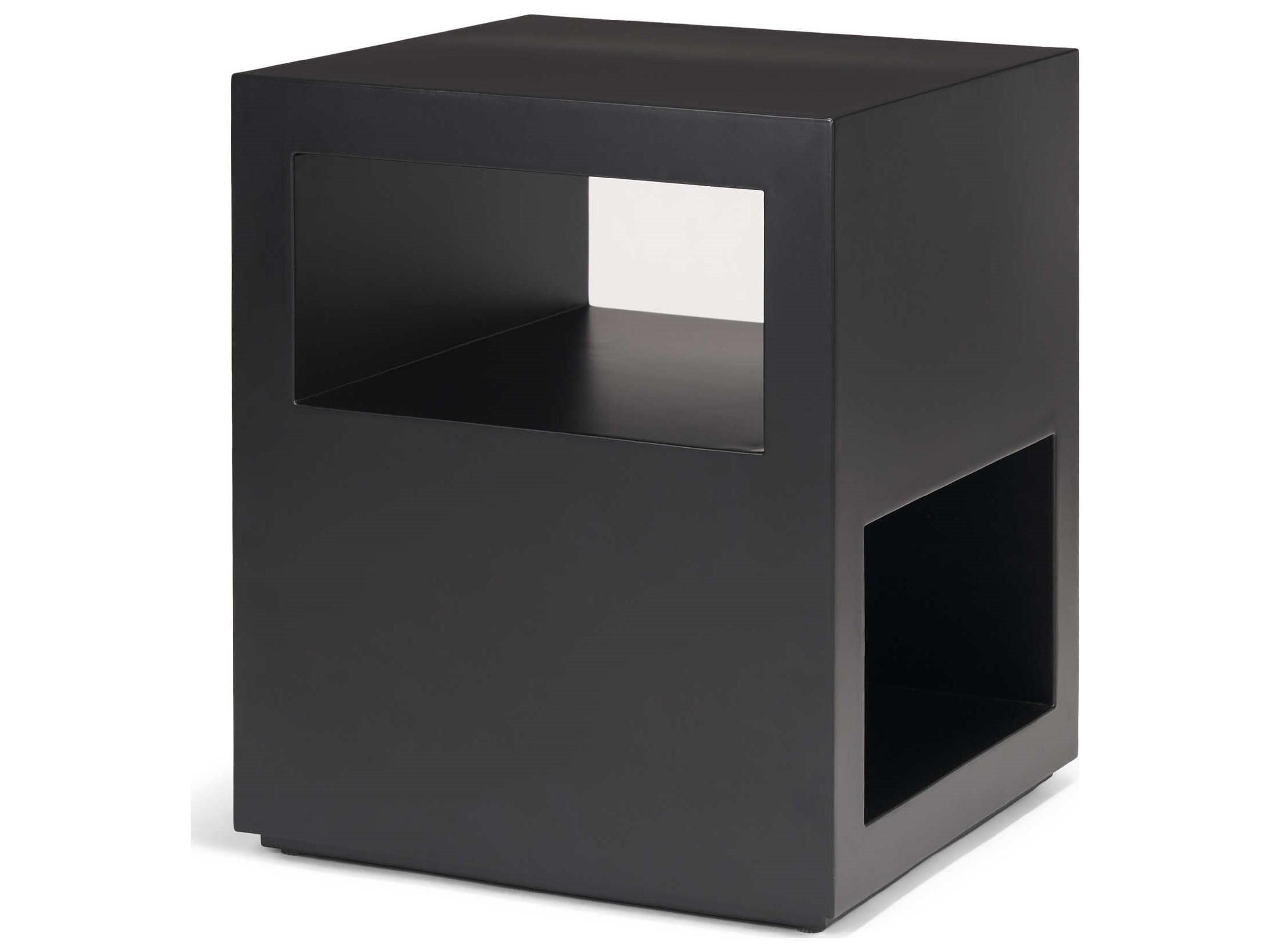 Vondra Matte Black Metal w/ Open Shelves Side table