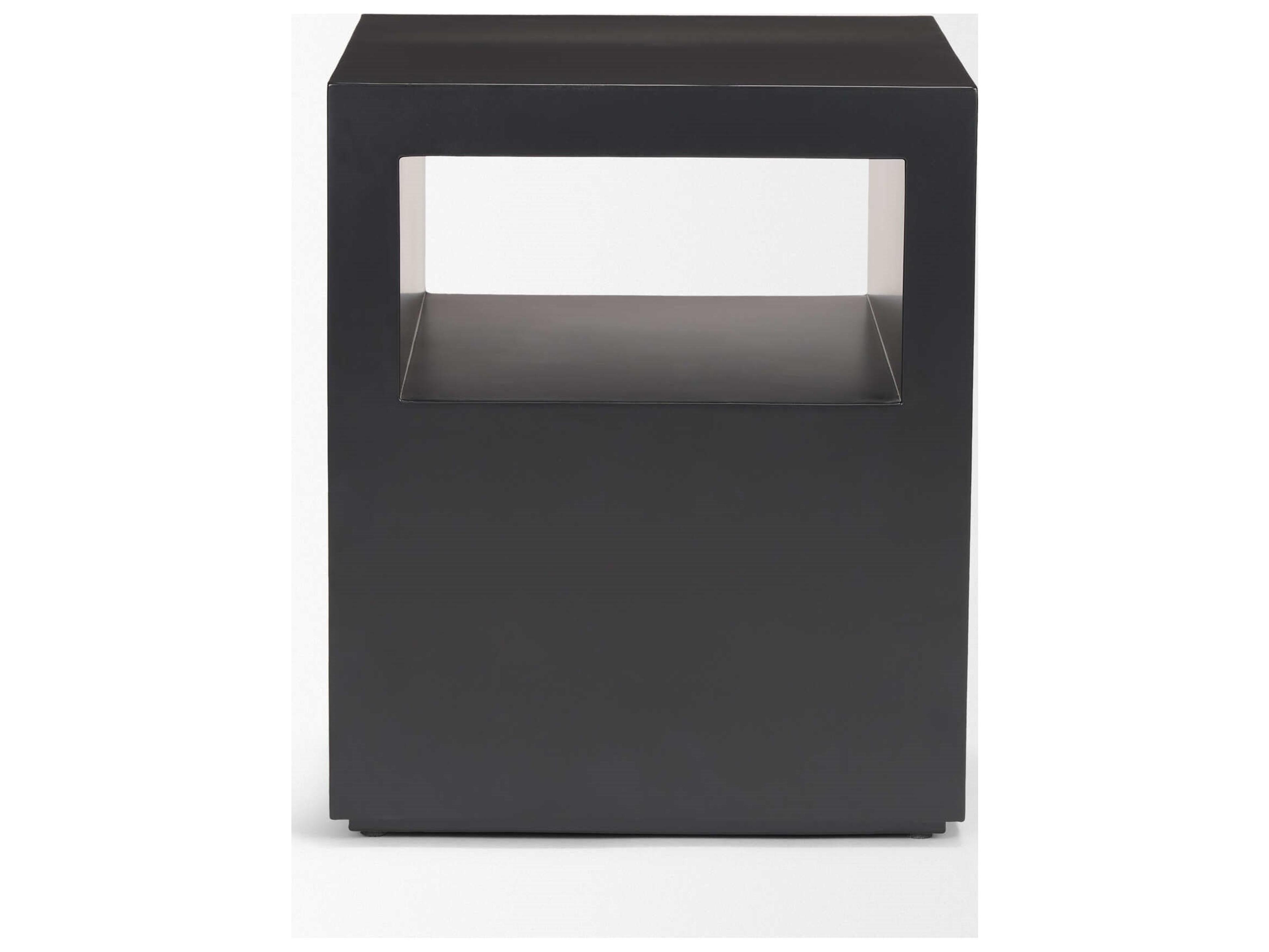Mercana Vondra Matte Black Metal w/ Open Shelves Side table