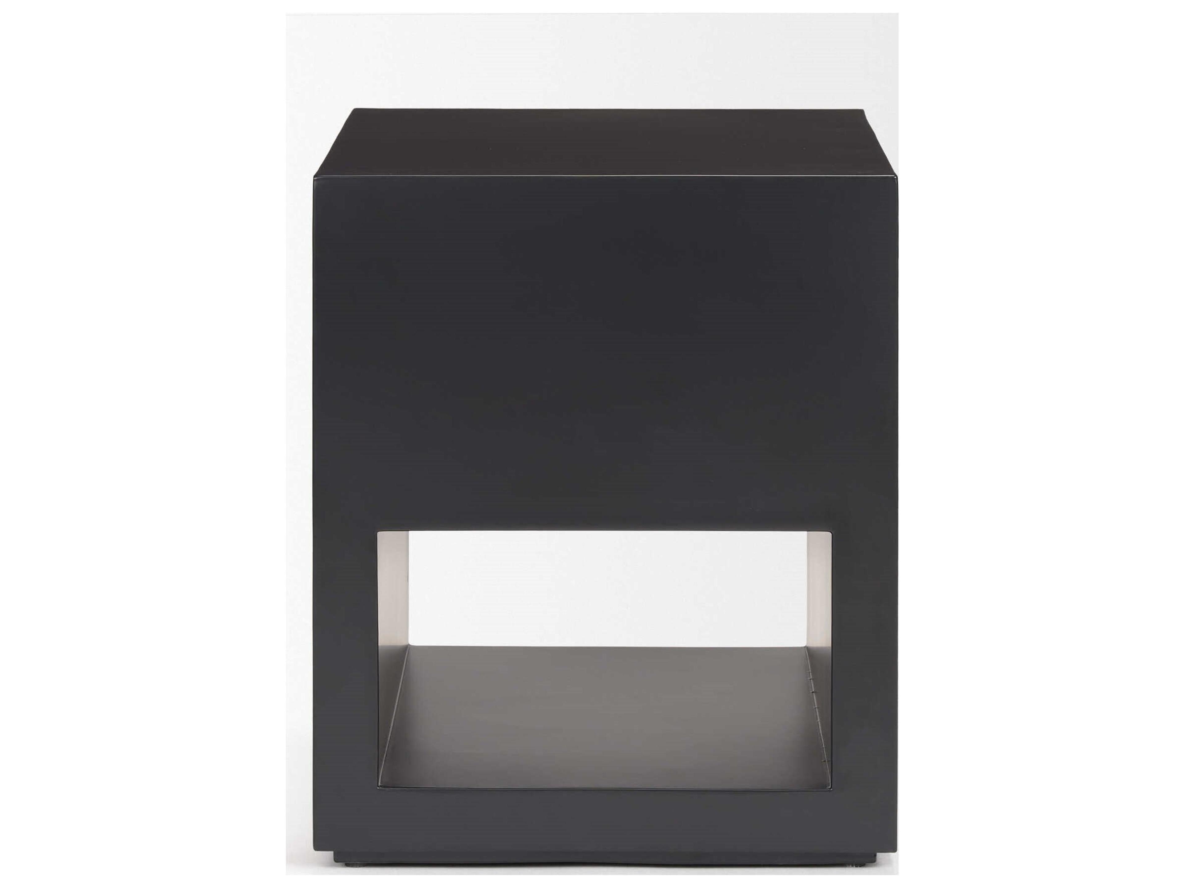 Mercana Vondra Matte Black Metal w/ Open Shelves Side table
