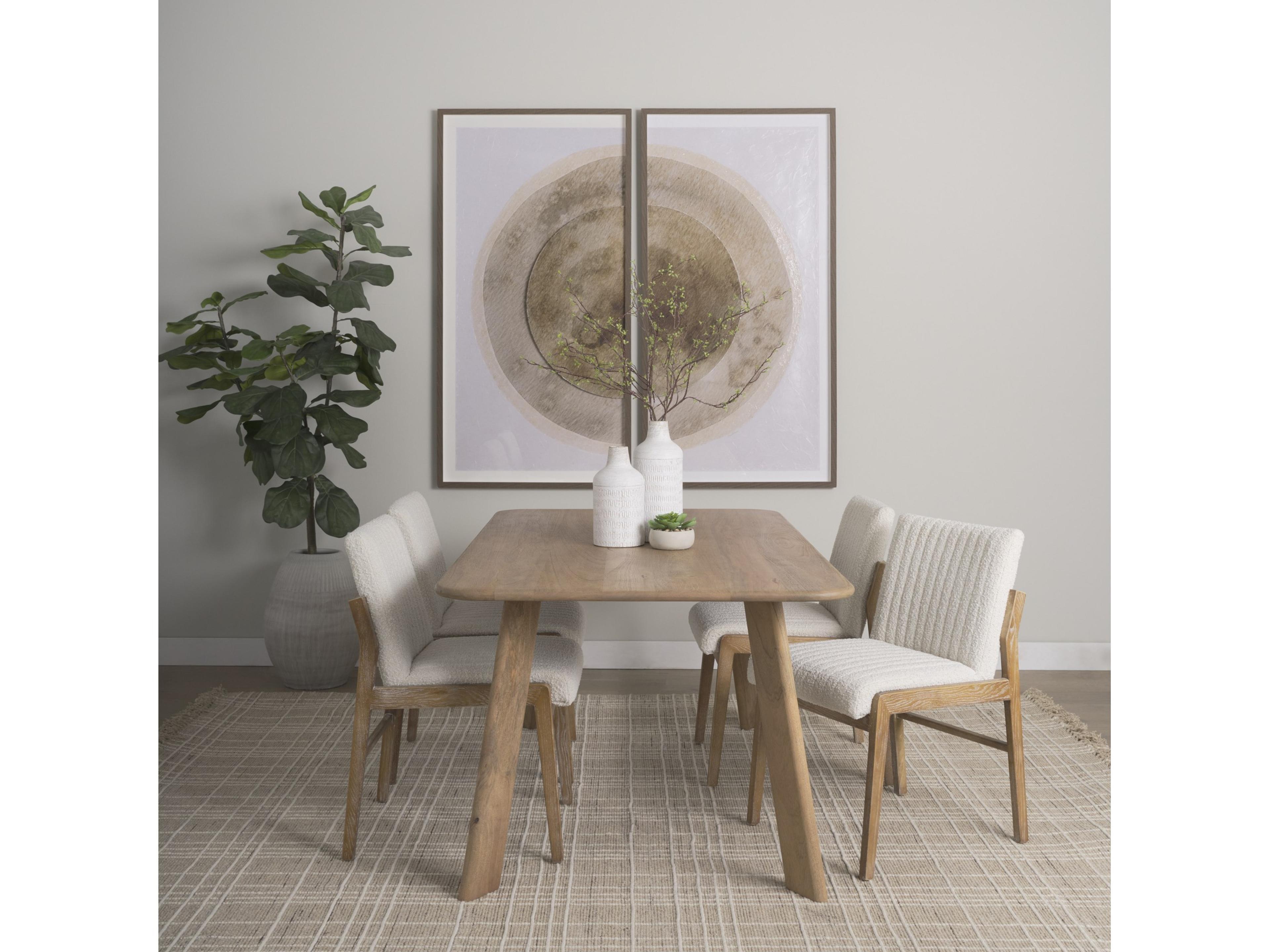 Mercana Welborn 84" Light Brown Wood Rectangular Dining Table