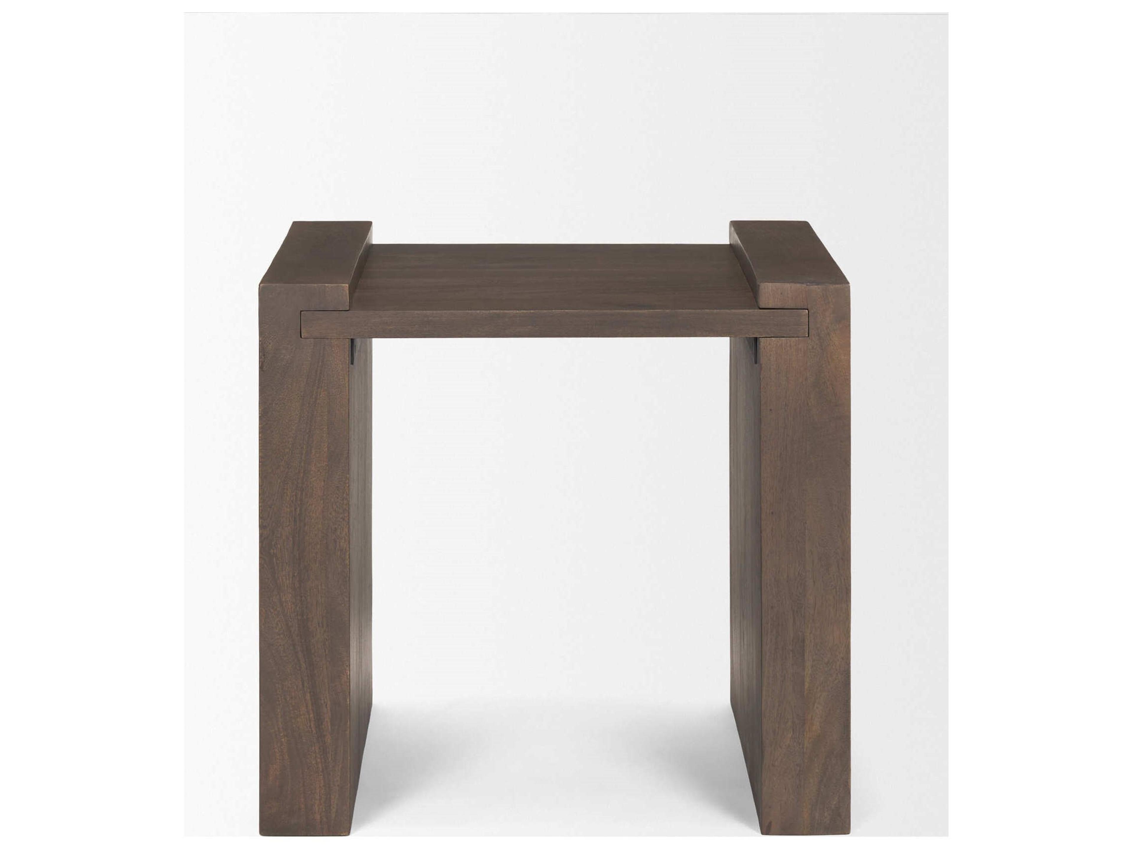 Mercana Wesson Dark Brown Wood Accent Table