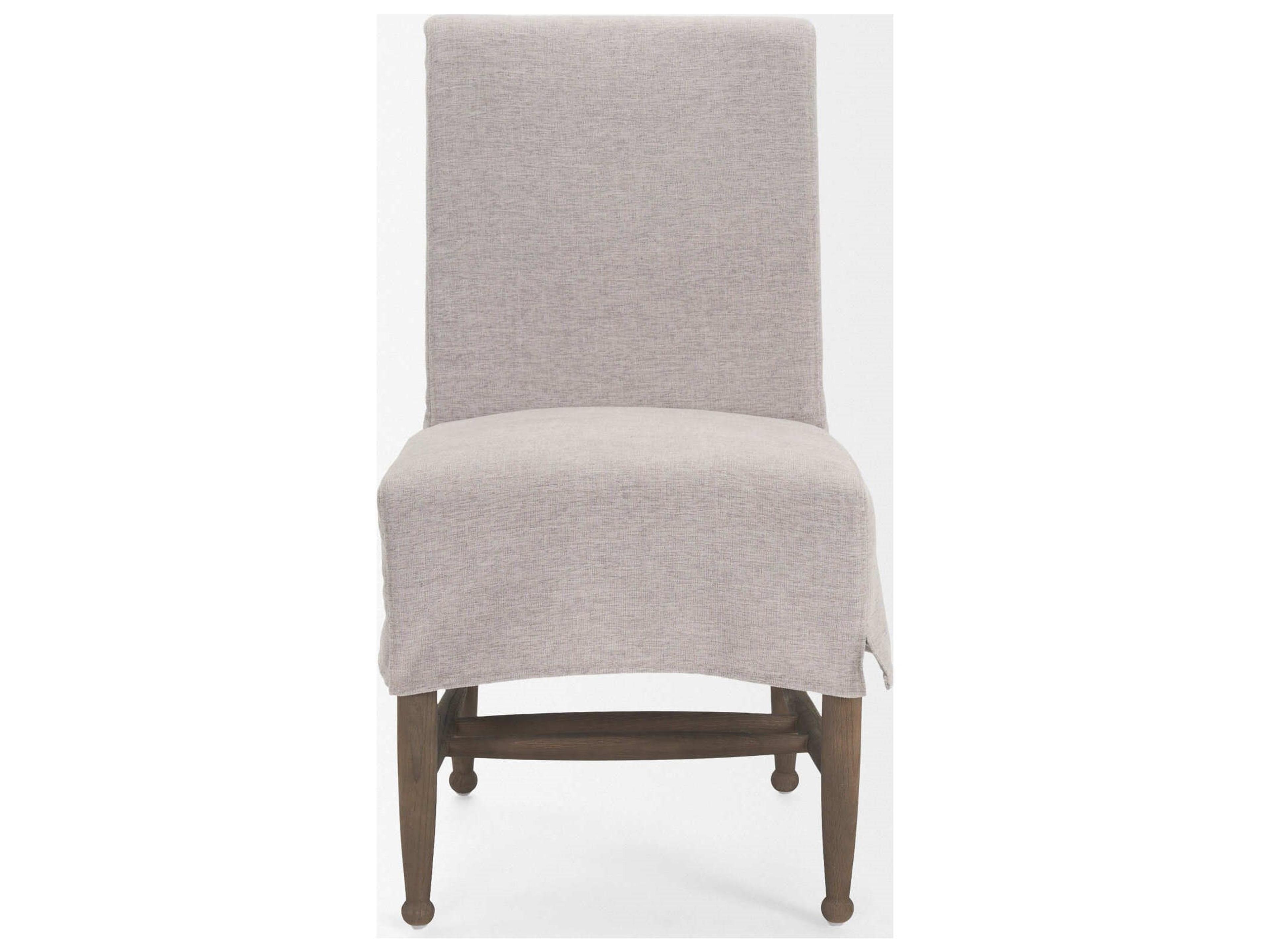 Mercana Whitley Gray Performance Fabric w/ Oak Wood Dining Chair