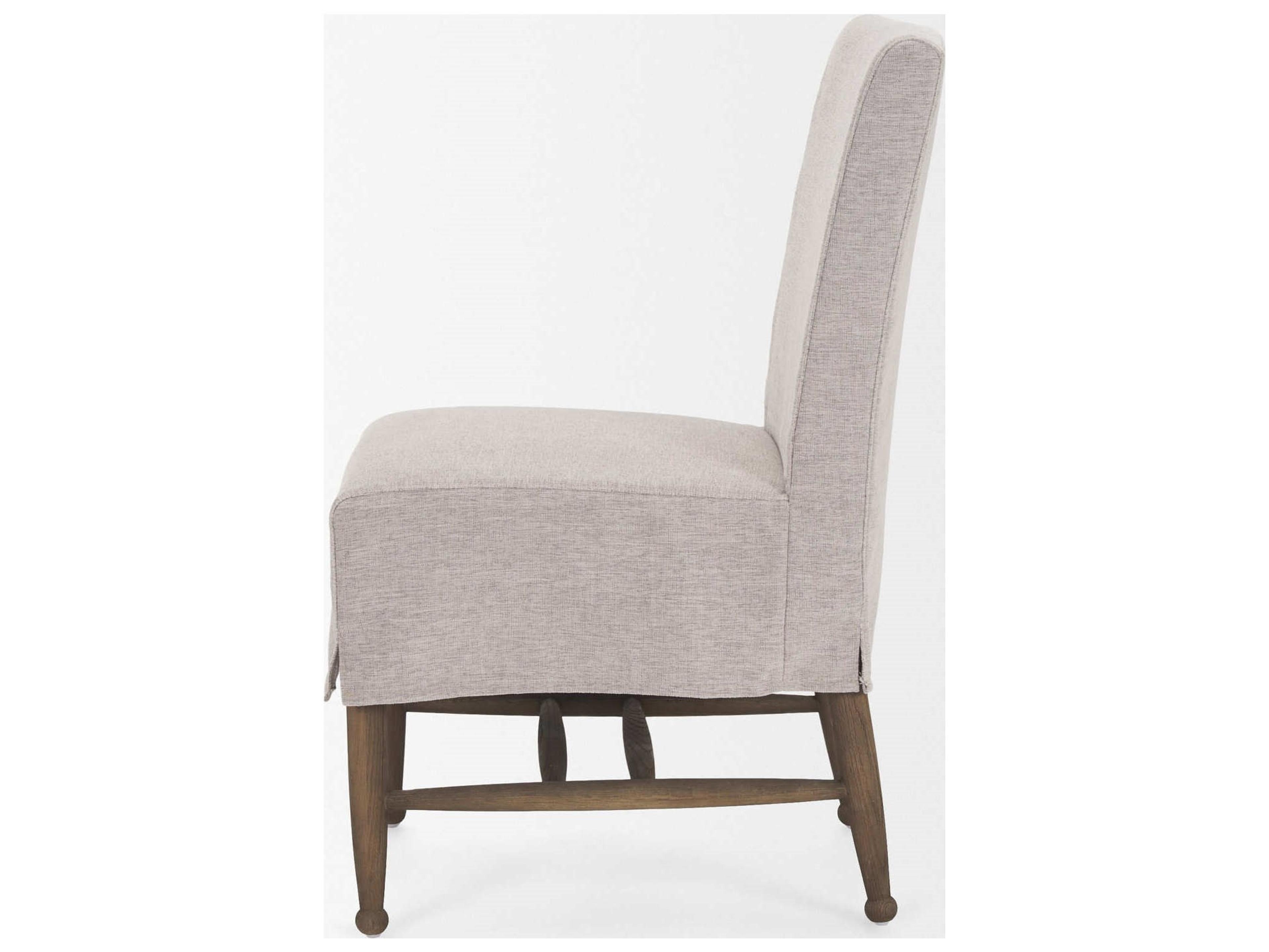 Mercana Whitley Gray Performance Fabric w/ Oak Wood Dining Chair