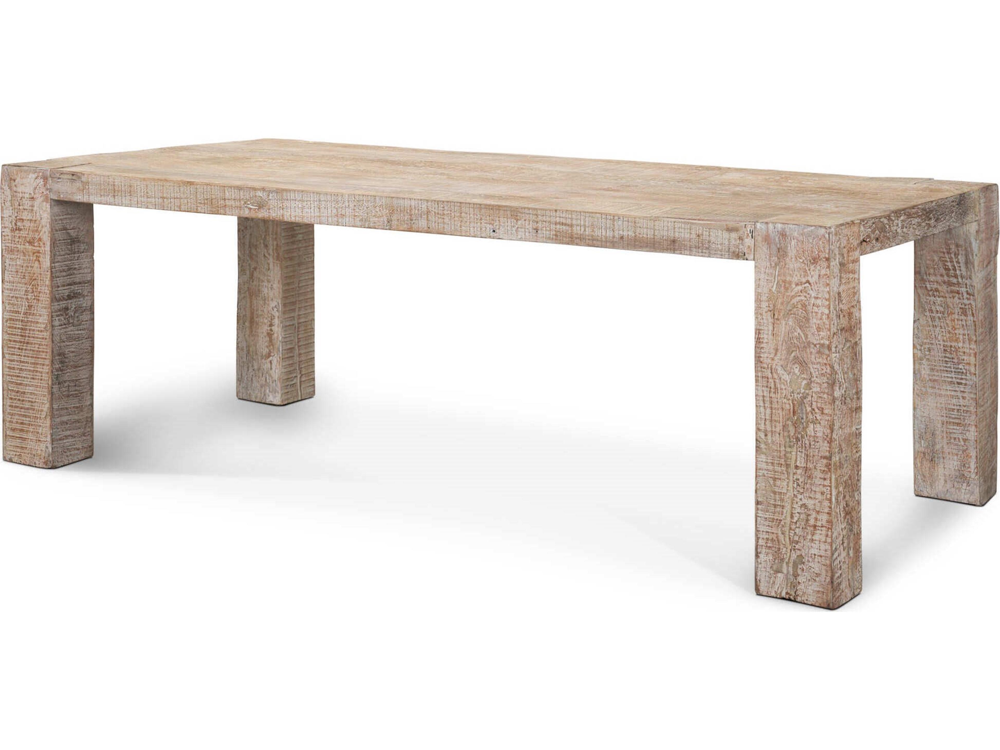 McArthur 84" Whitewash Reclaimed Wood Dining Table