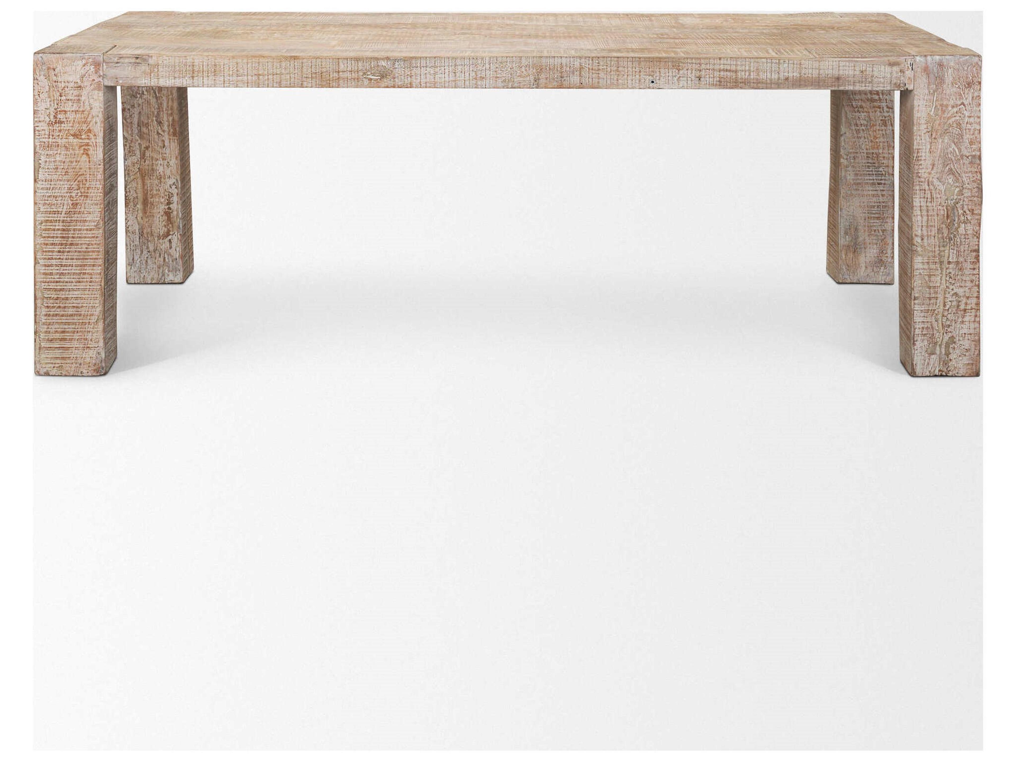 Mercana McArthur 84" Whitewash Reclaimed Wood Dining Table