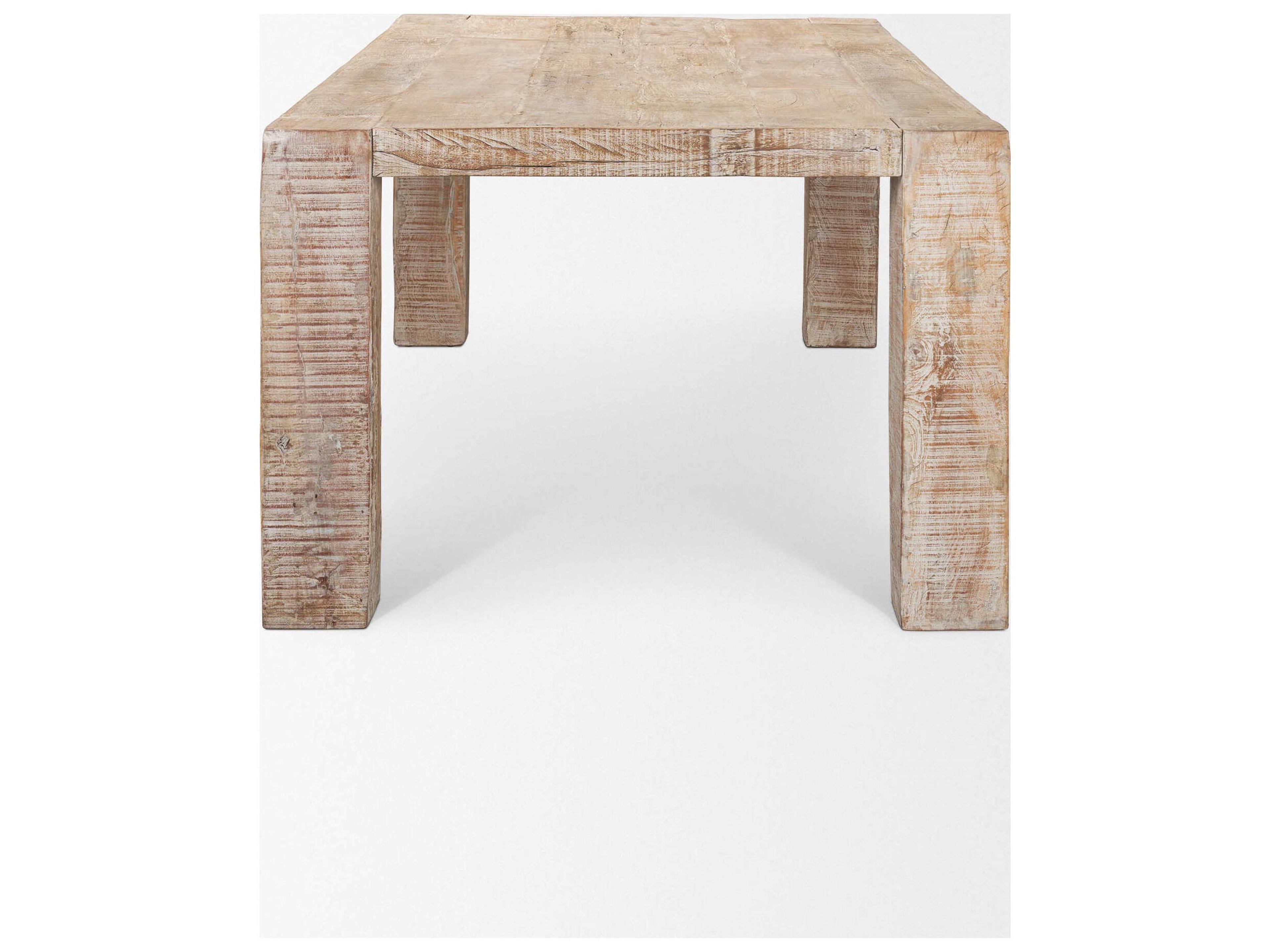 Mercana McArthur 84" Whitewash Reclaimed Wood Dining Table