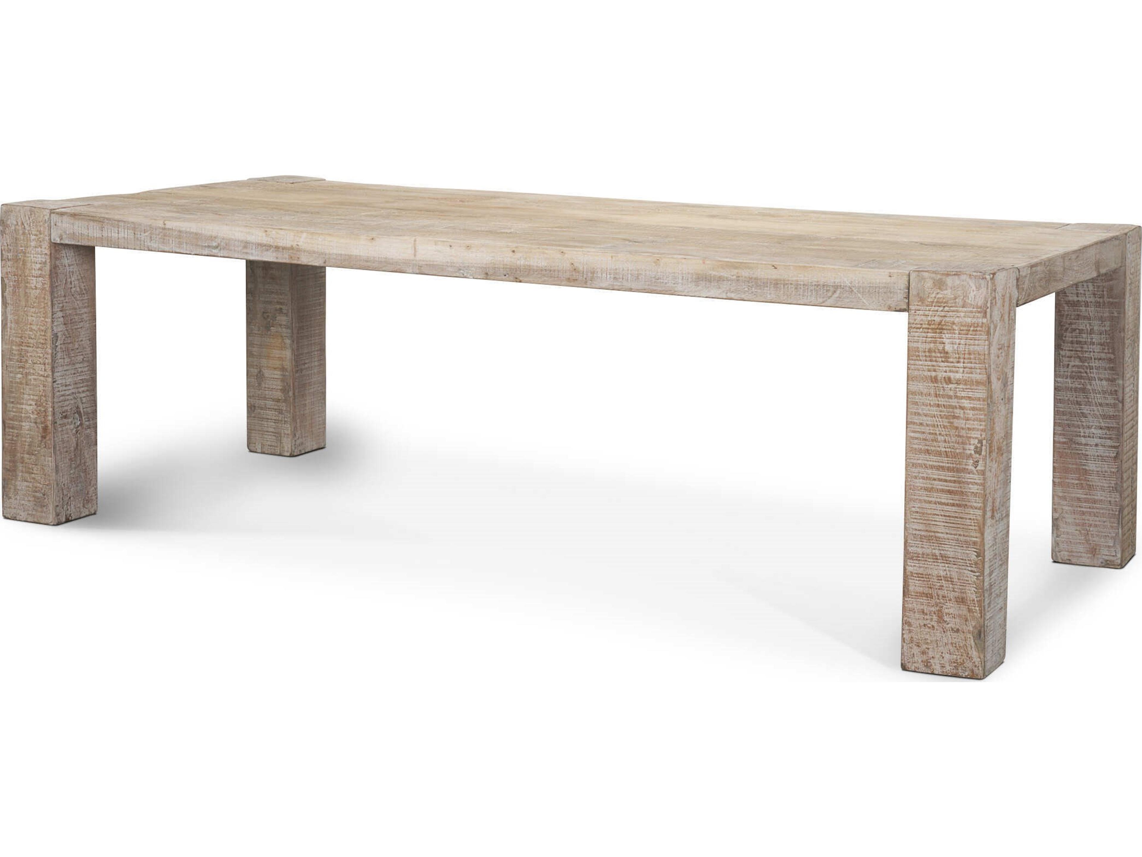 McArthur 94" Whitewash Reclaimed Wood Dining Table