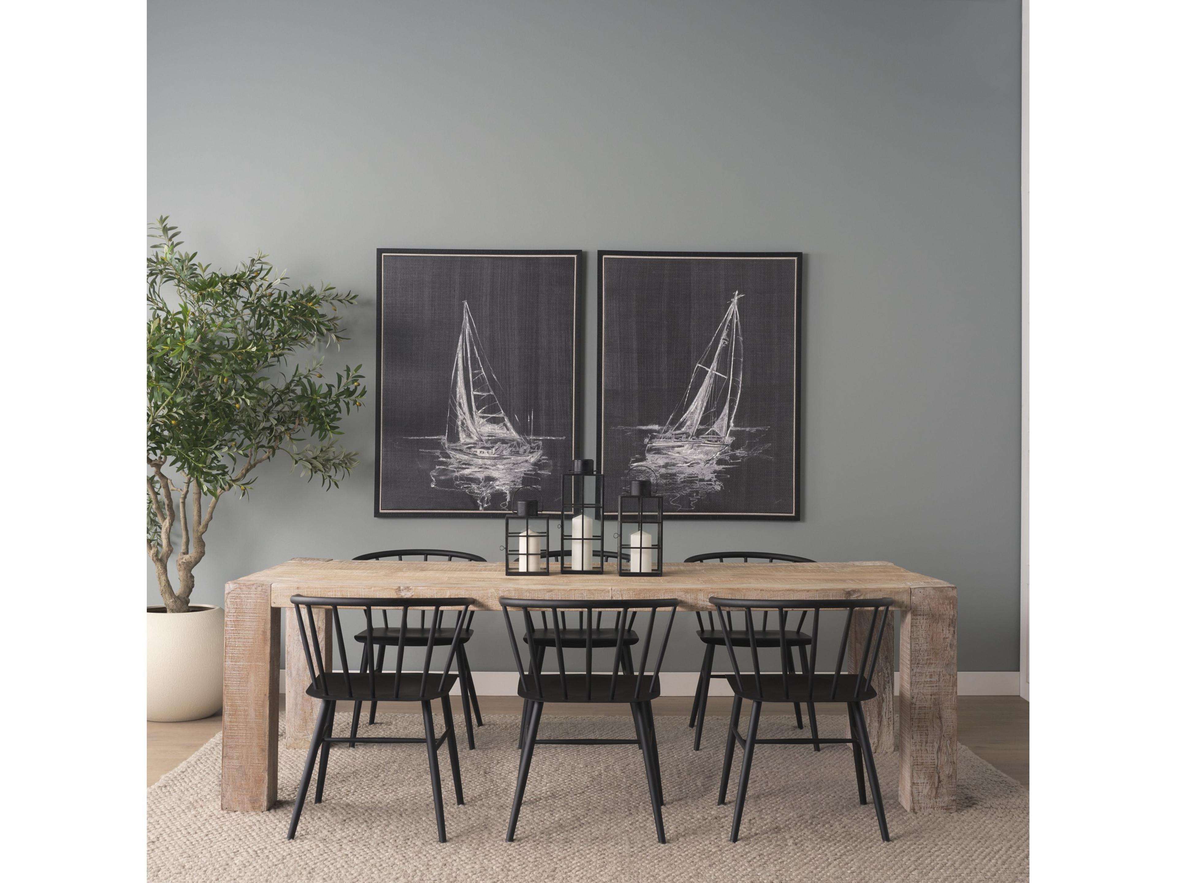 Mercana McArthur 94" Whitewash Reclaimed Wood Dining Table