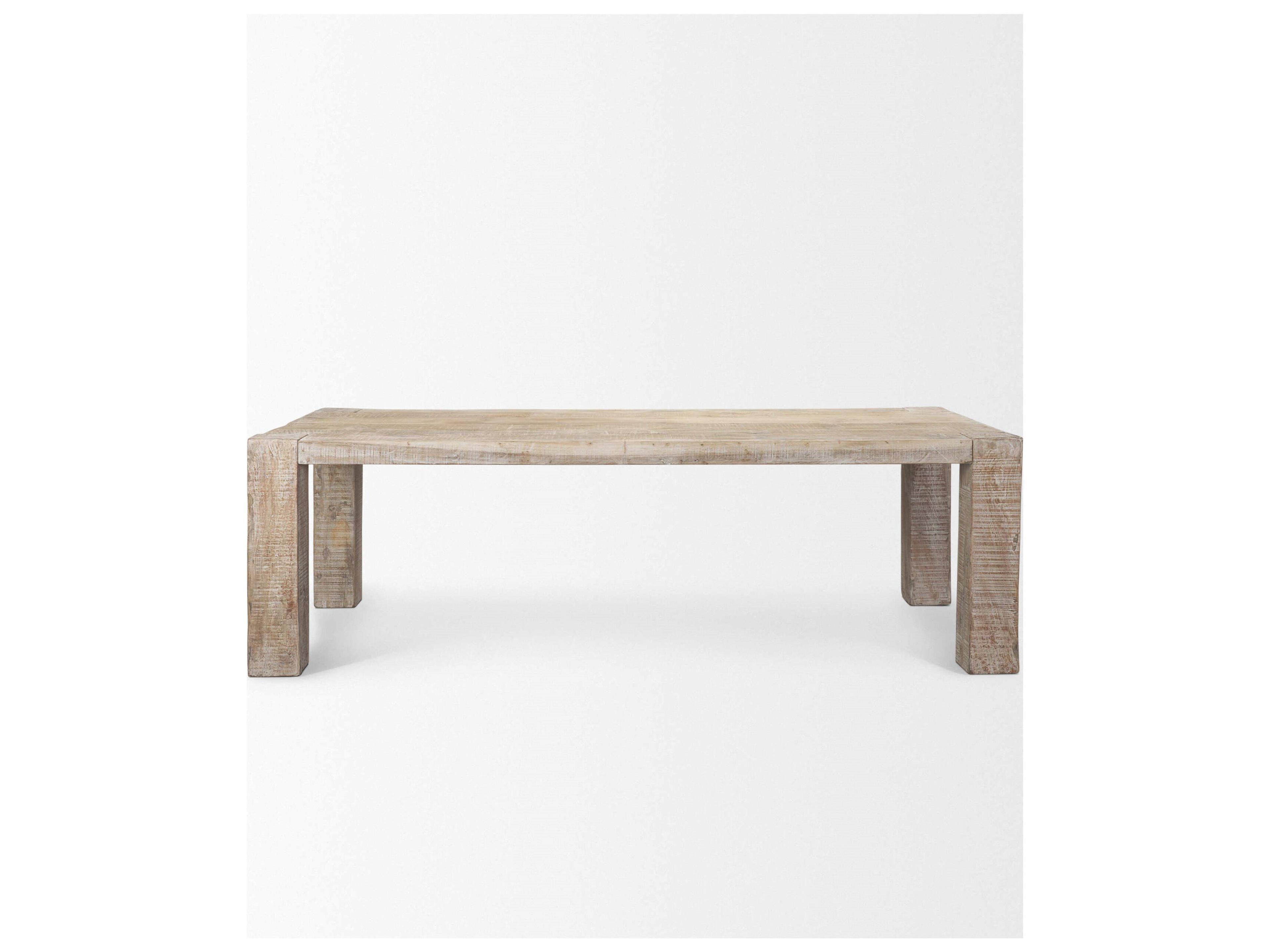 Mercana McArthur 94" Whitewash Reclaimed Wood Dining Table