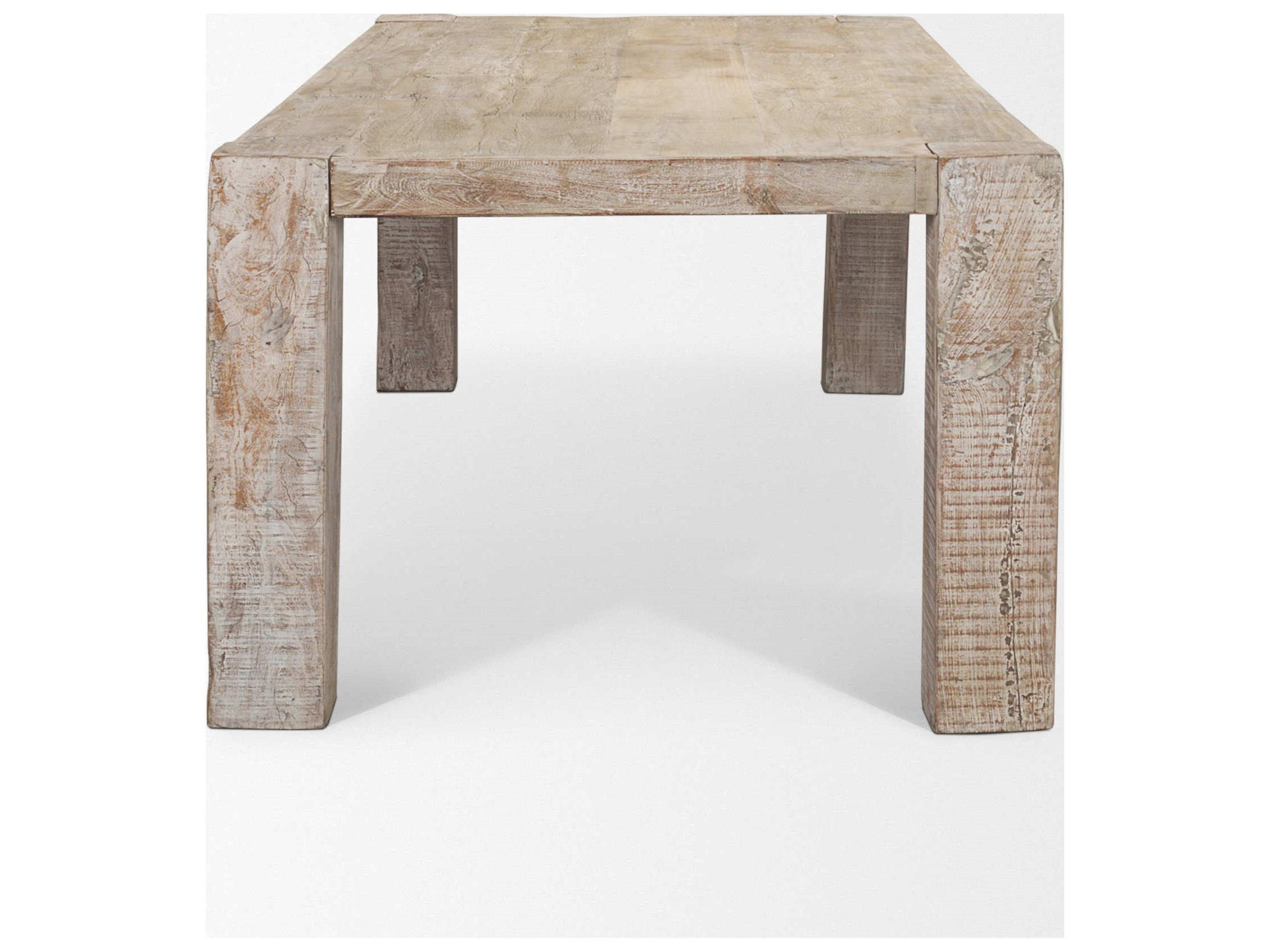 Mercana McArthur 94" Whitewash Reclaimed Wood Dining Table