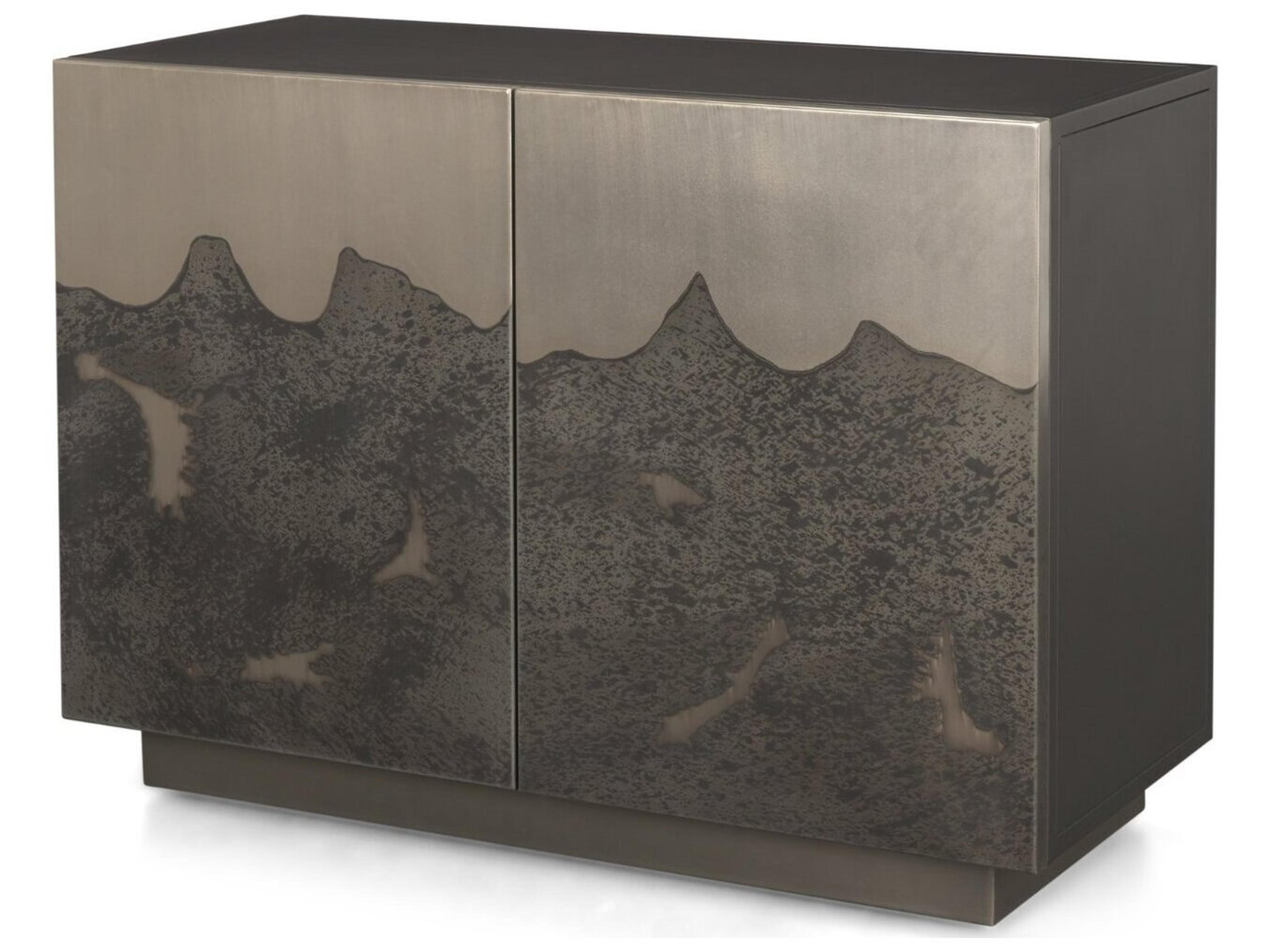 Roxdale Acid Washed Iron Metal Accent Cabinet