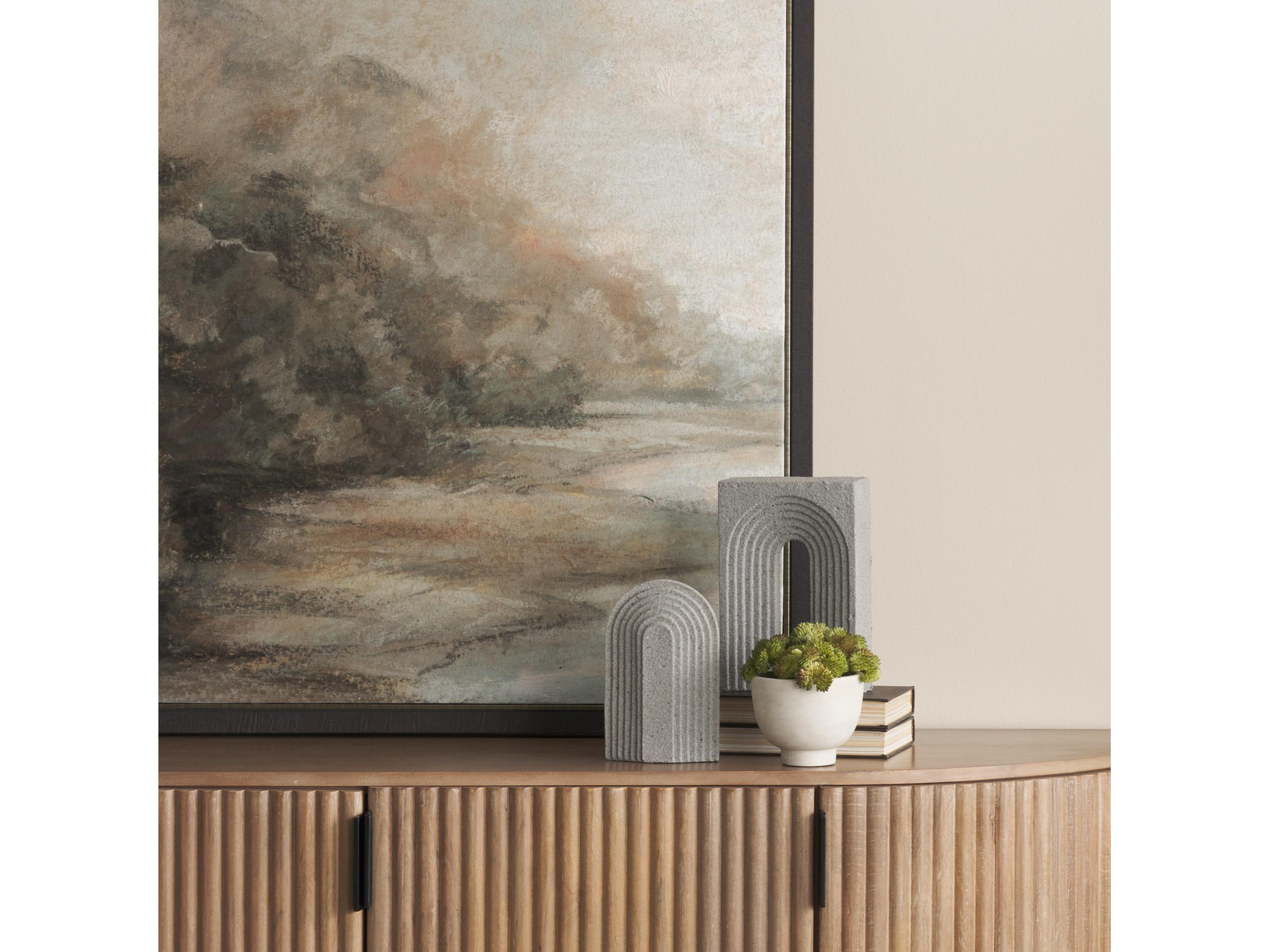 Mercana Kacia Resin Textured Concrete Gray Decorative Object