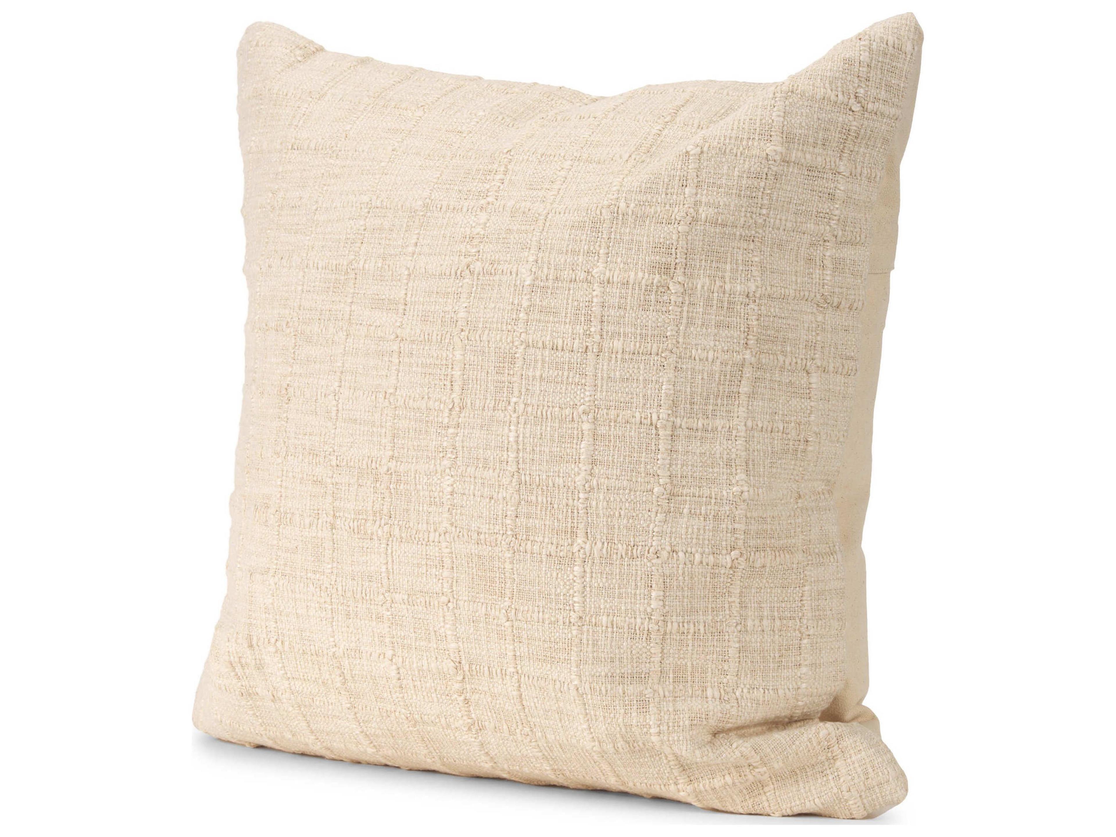 Jacory Cream Checker Textured Decorative Square Pillow Cover