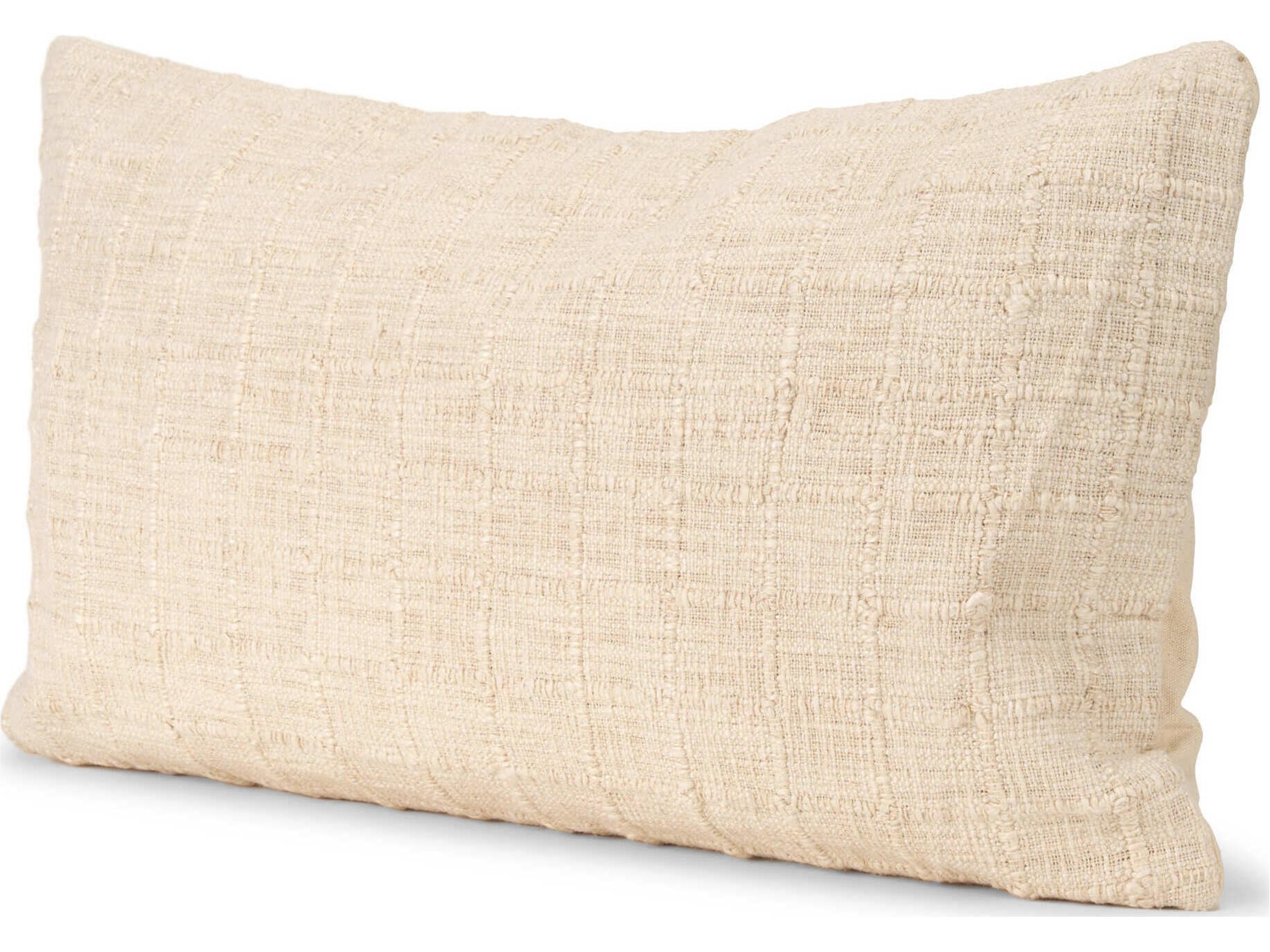 Jacory Cream Checker Textured Decorative Lumbar Pillow Cover