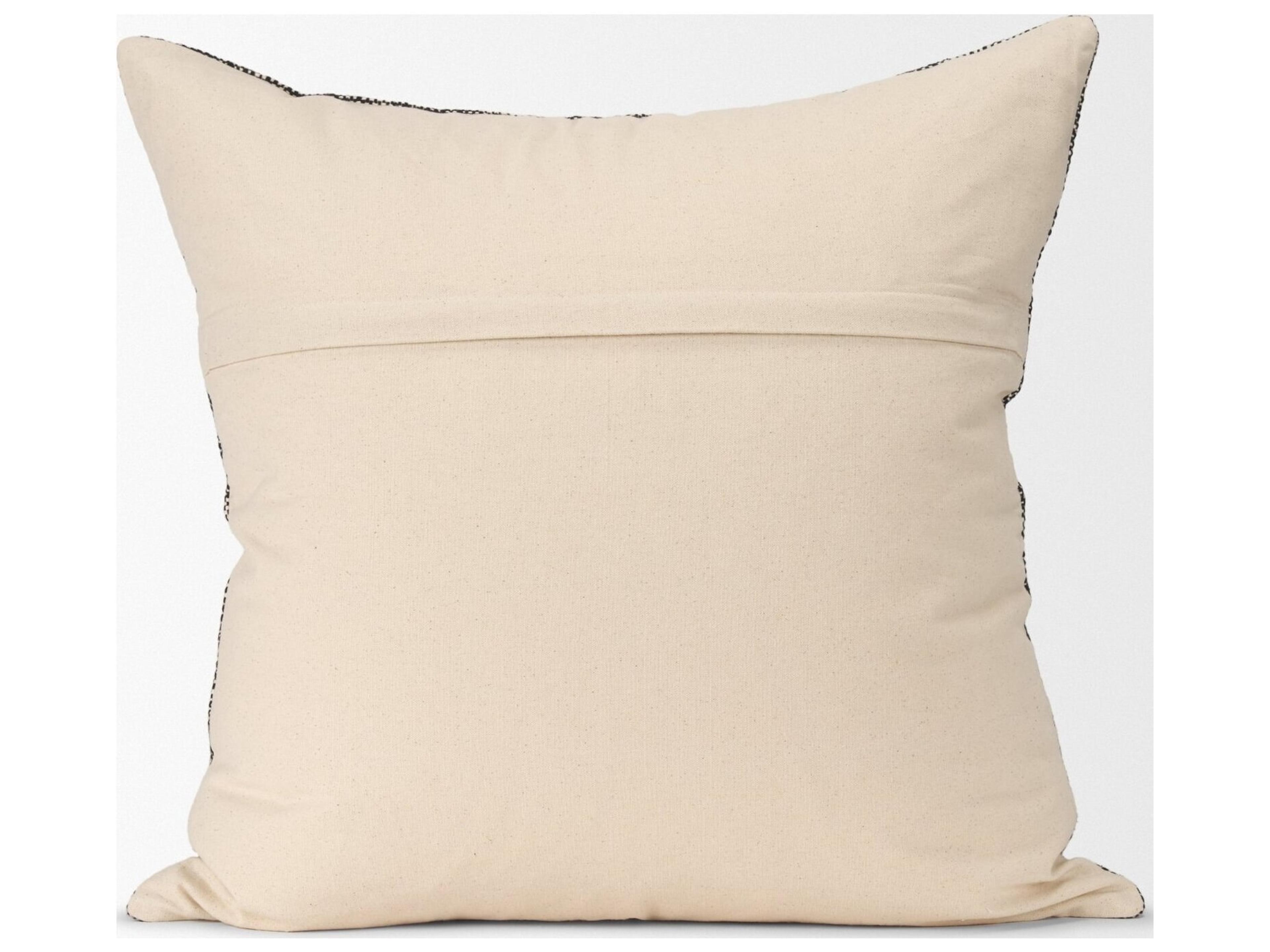 Mercana Jalia Cream and Black Cotton Decorative Square Pillow Cover