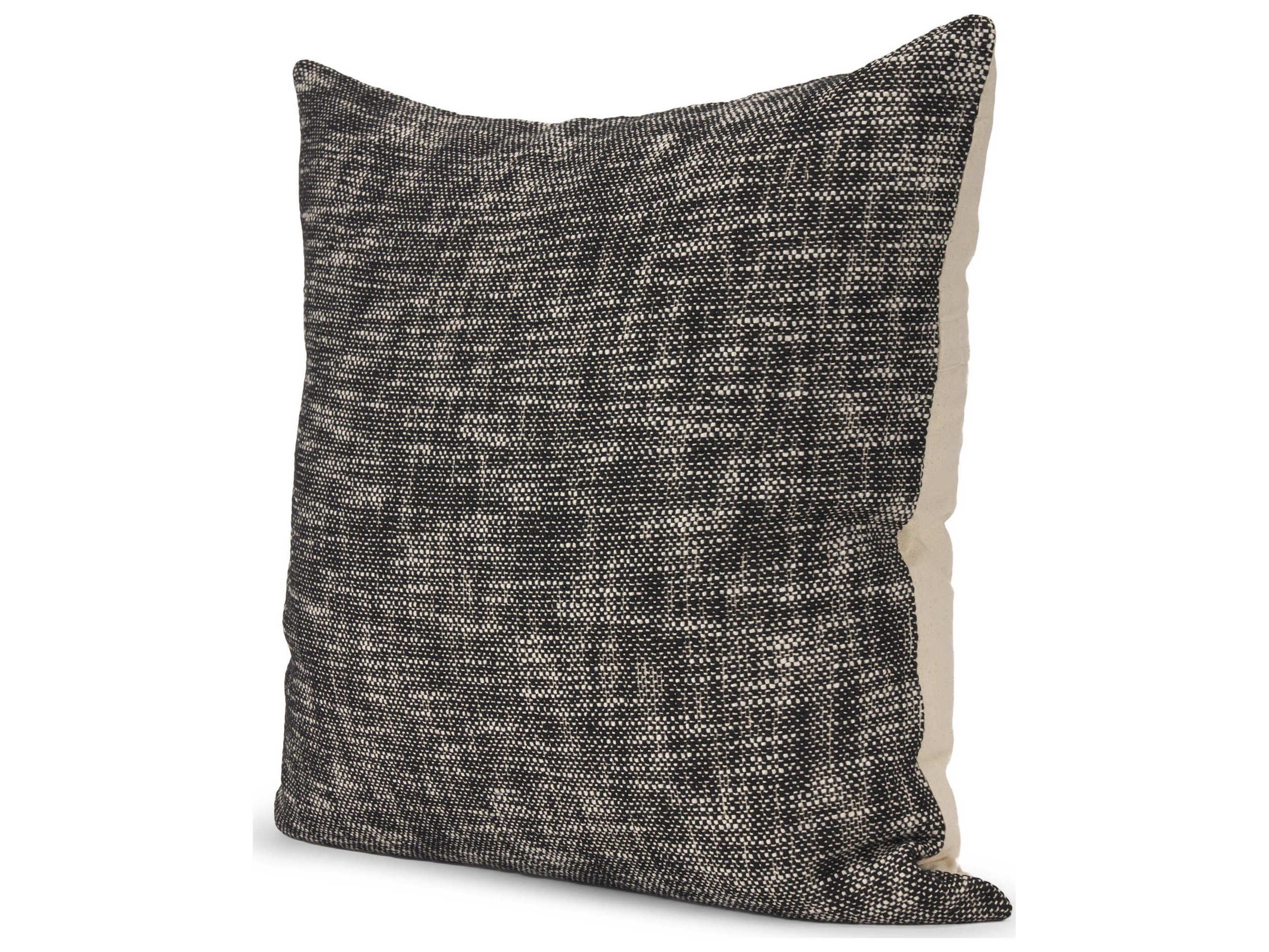 Jalia Cream and Black Cotton Decorative Square Pillow Cover