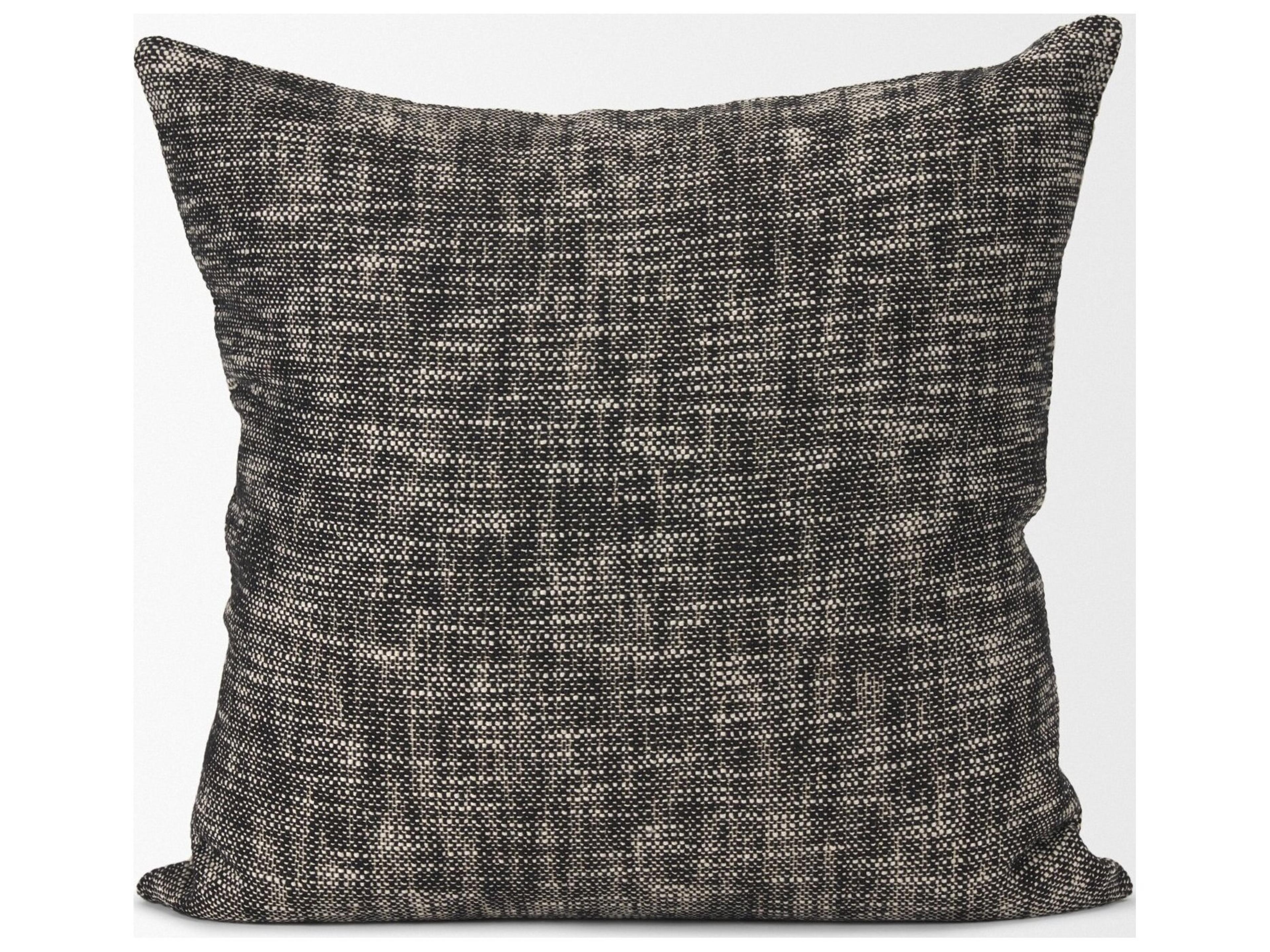 Mercana Jalia Cream and Black Cotton Decorative Square Pillow Cover