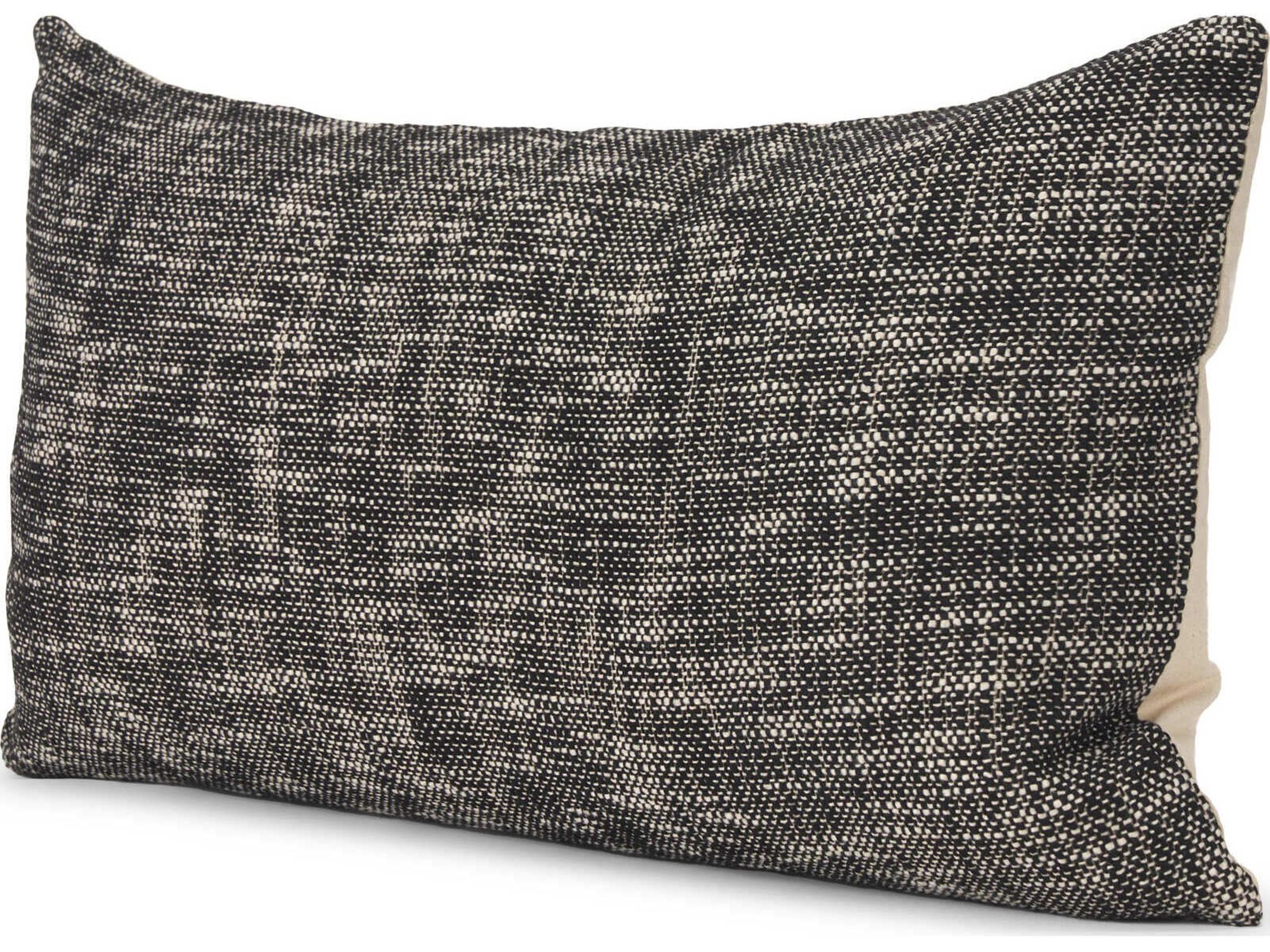 Jalia Cream and Black Cotton Decorative Lumbar Pillow Cover