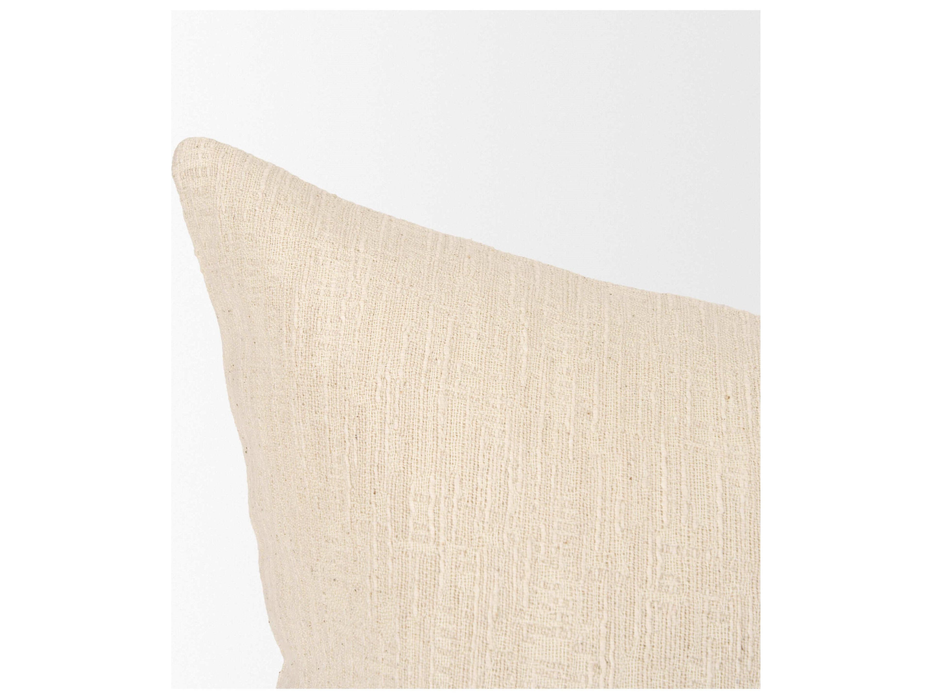 Mercana Jenner Cream Cotton-Linen Blend Decorative Square Pillow Cover