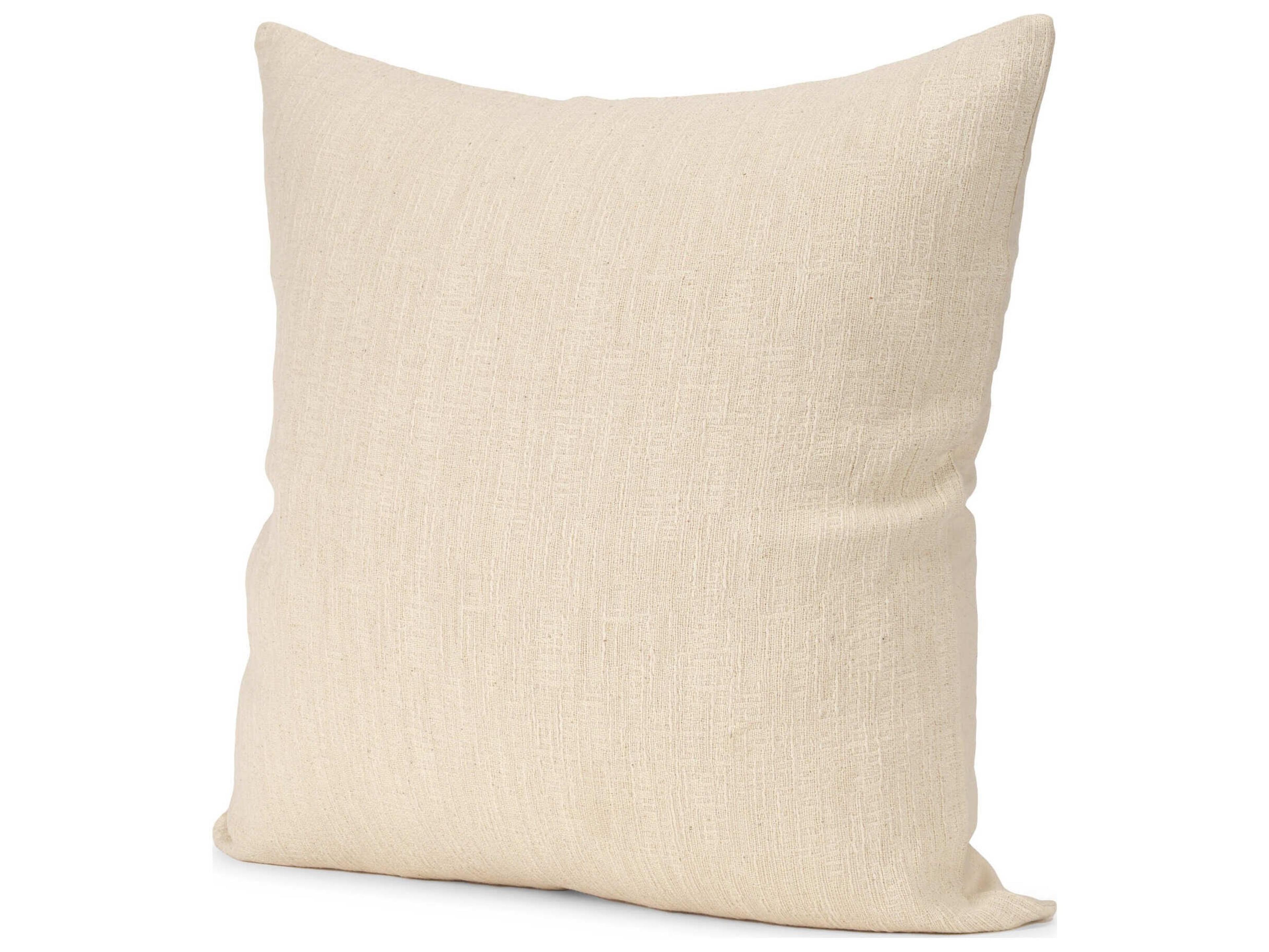 Jenner Cream Cotton-Linen Blend Decorative Square Pillow Cover
