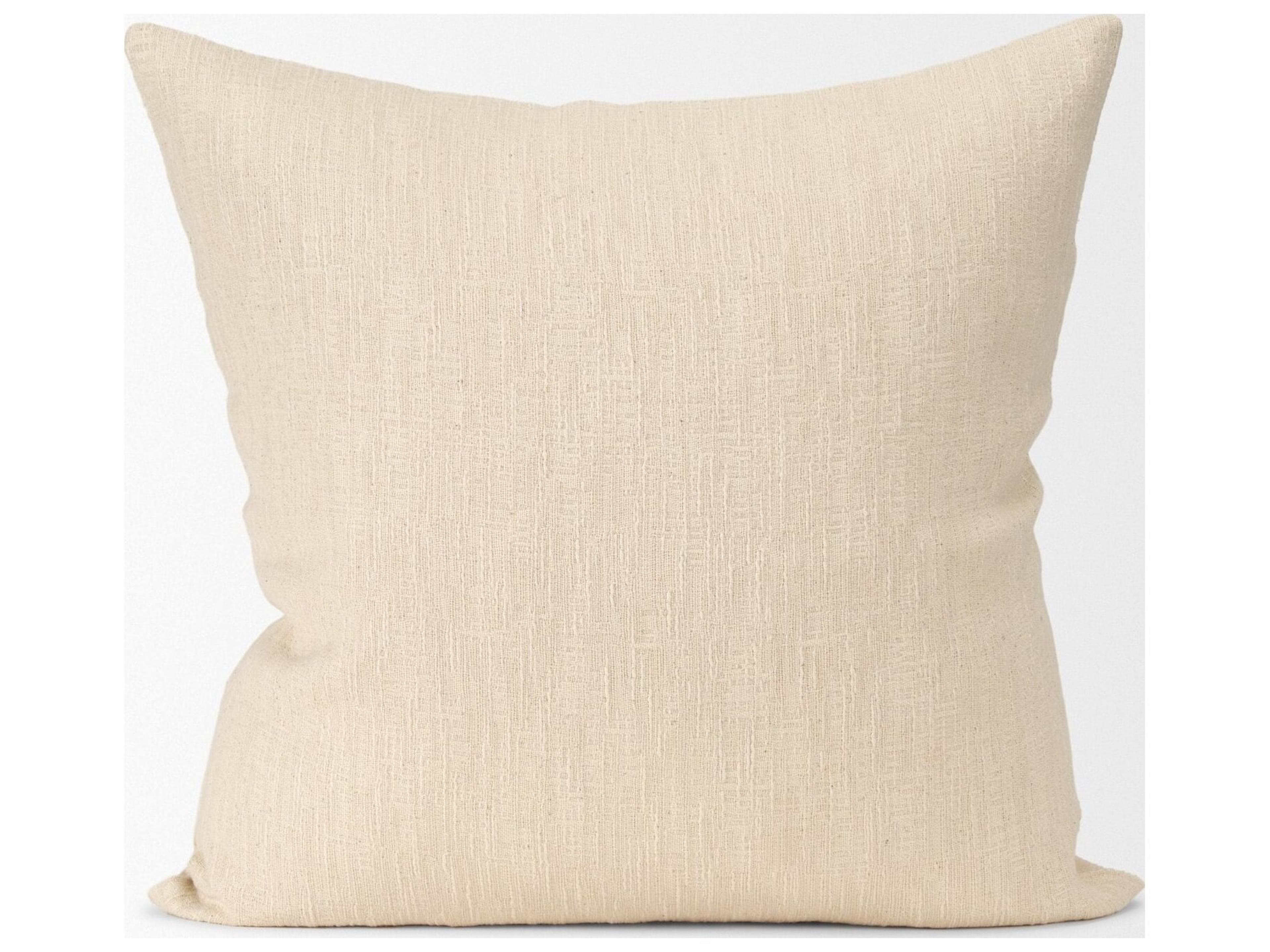 Mercana Jenner Cream Cotton-Linen Blend Decorative Square Pillow Cover