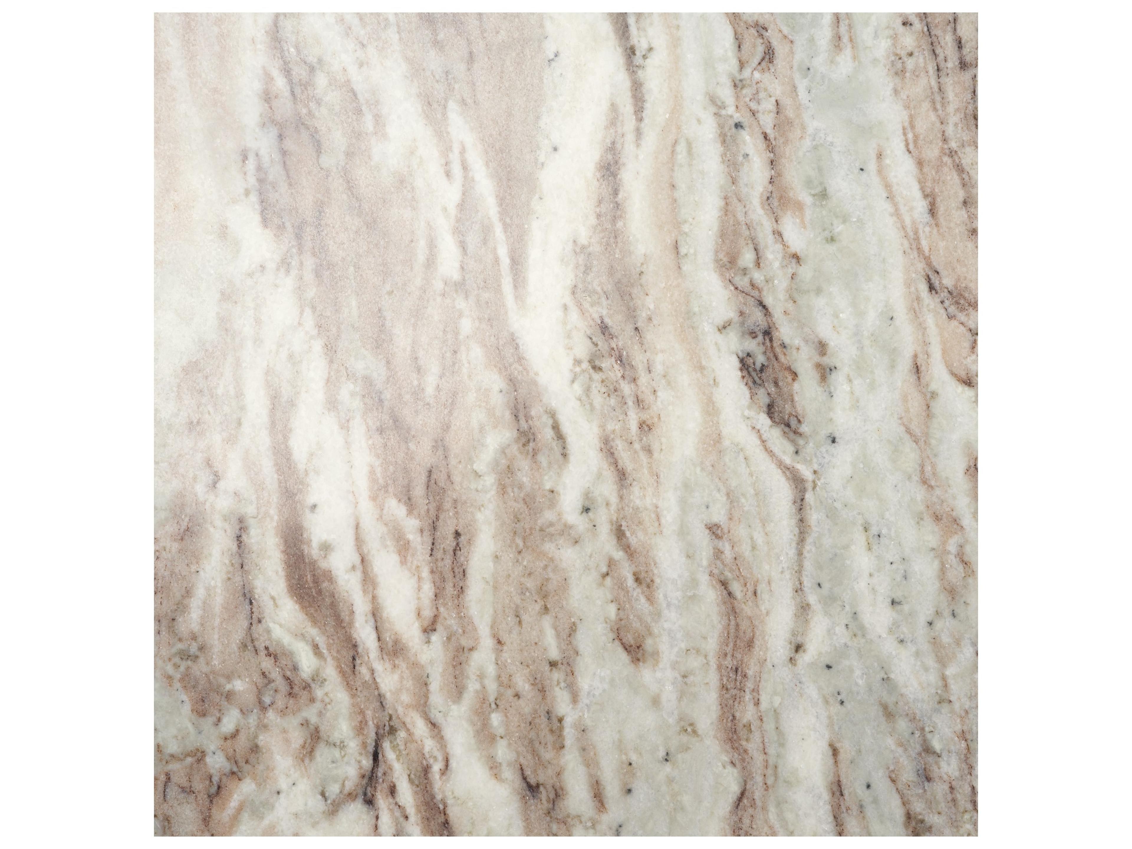 Mercana Allyson Round Brown Pedestal w/ Pink Marble Top Coffee Table