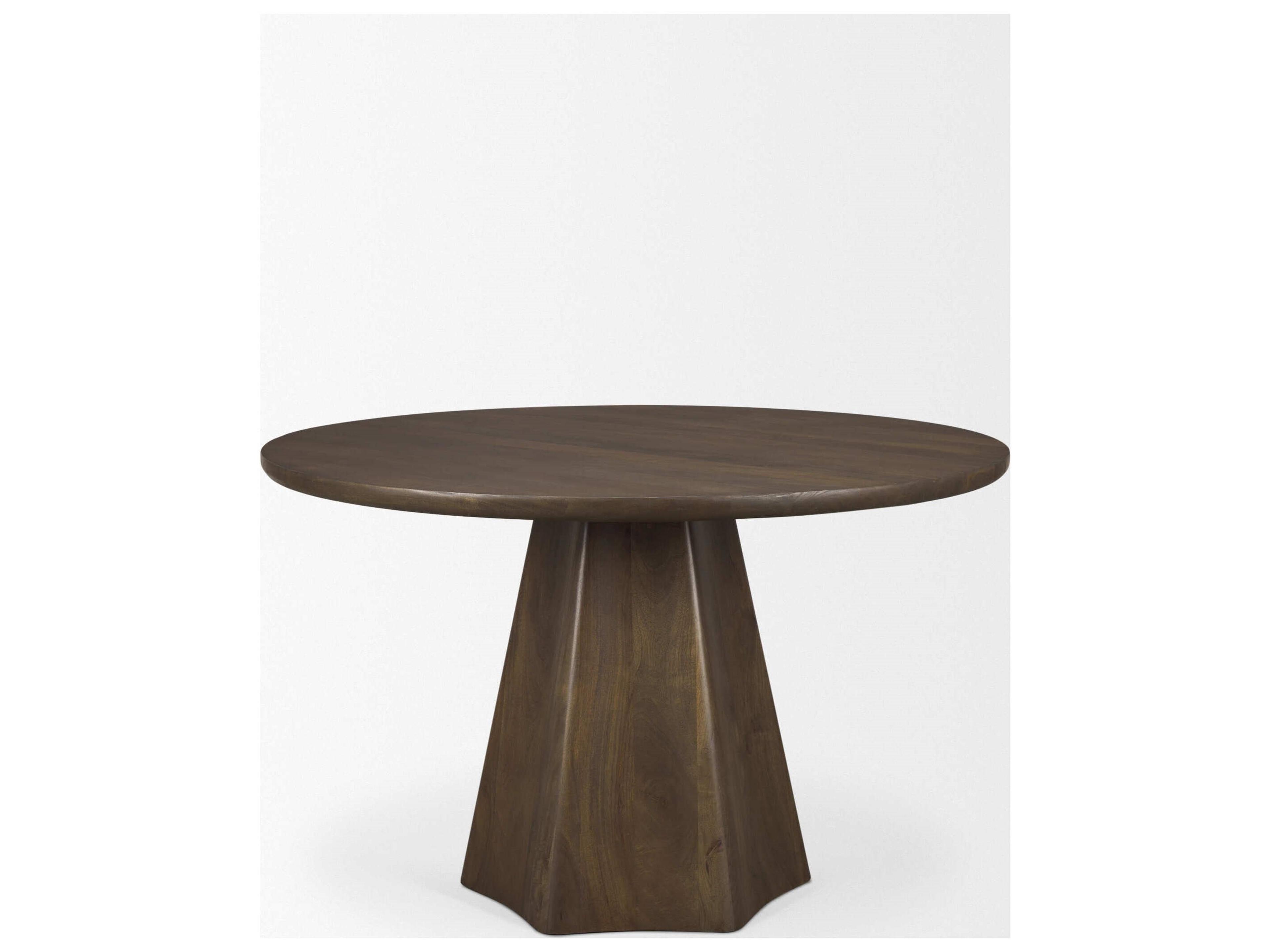 Mercana Jovani 48" Solid Dark Brown Mango Wood Round Dining Table