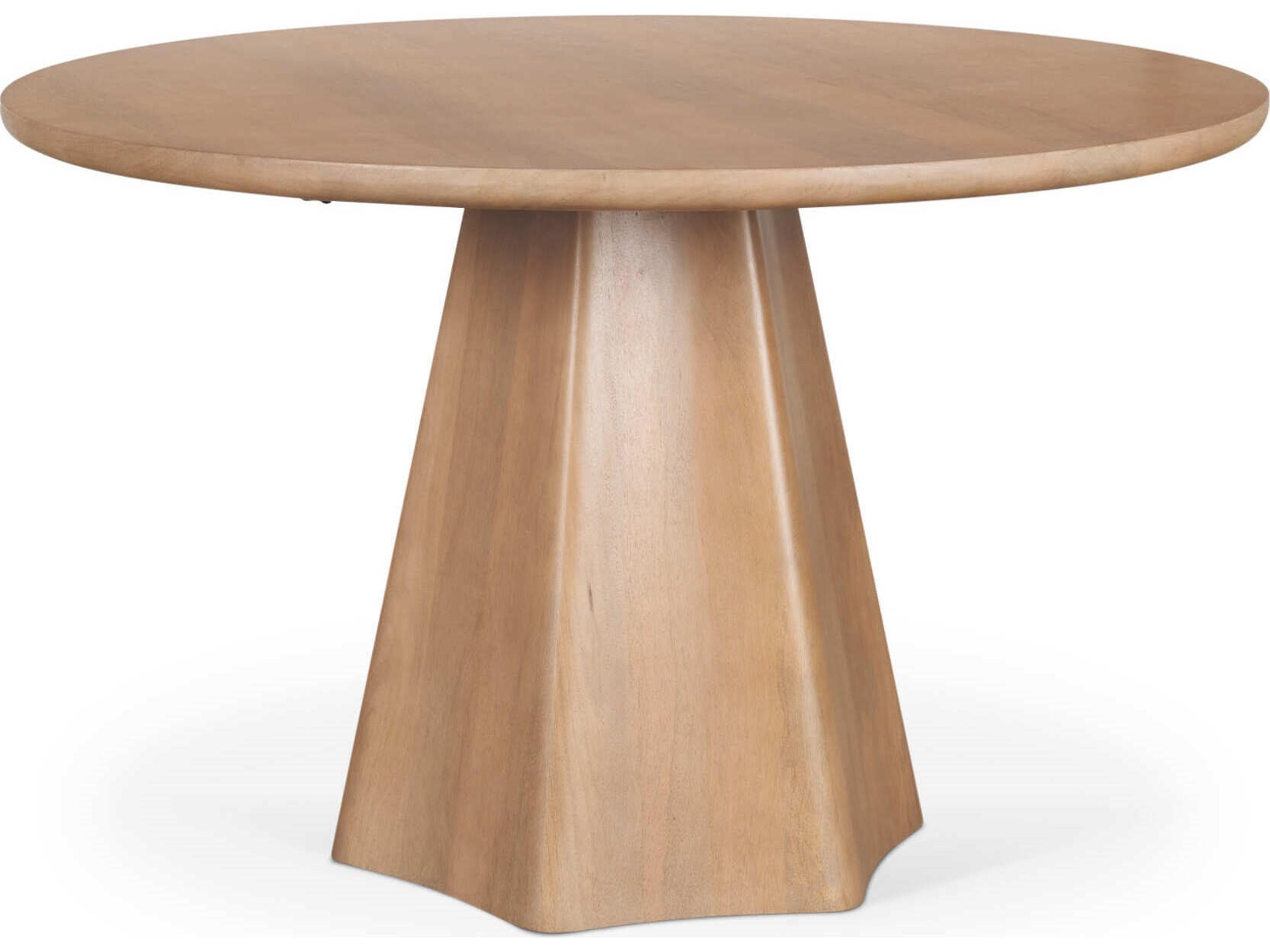 Jovani 48" Solid Light Brown Mango Wood Round Dining Table