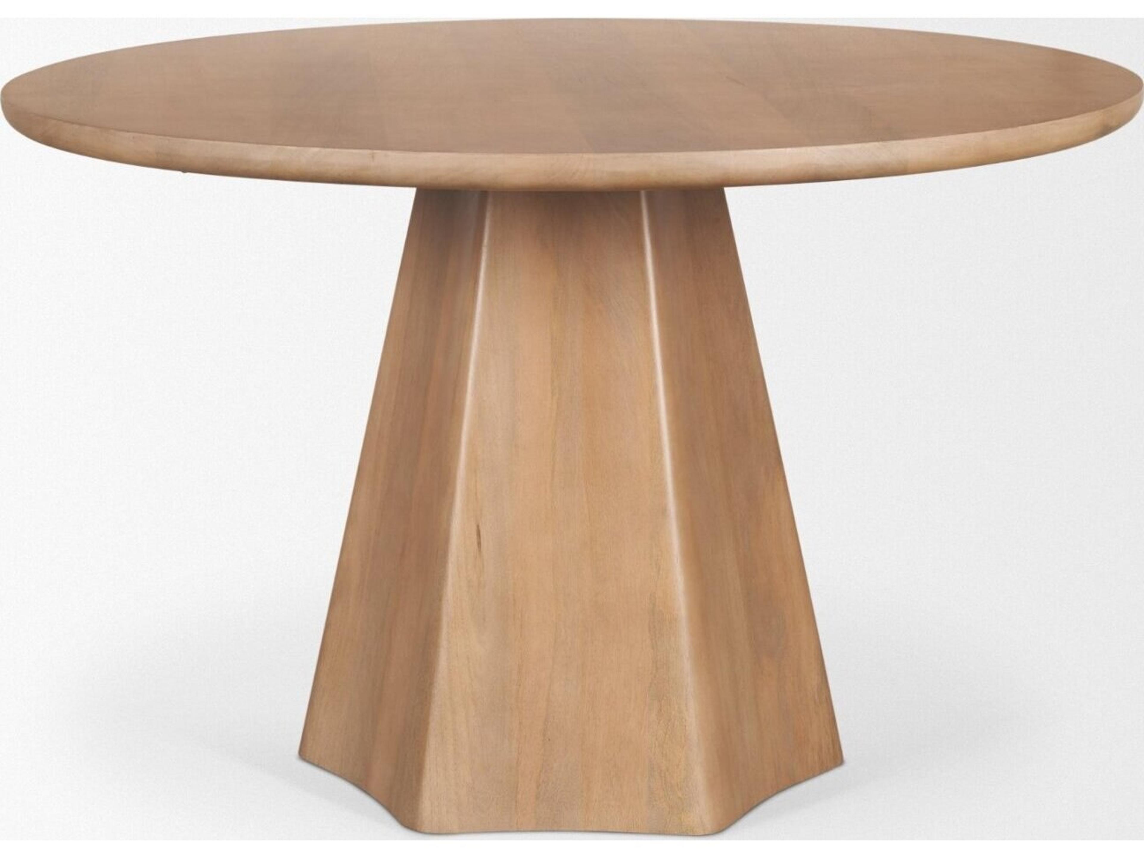Mercana Jovani 48" Solid Light Brown Mango Wood Round Dining Table