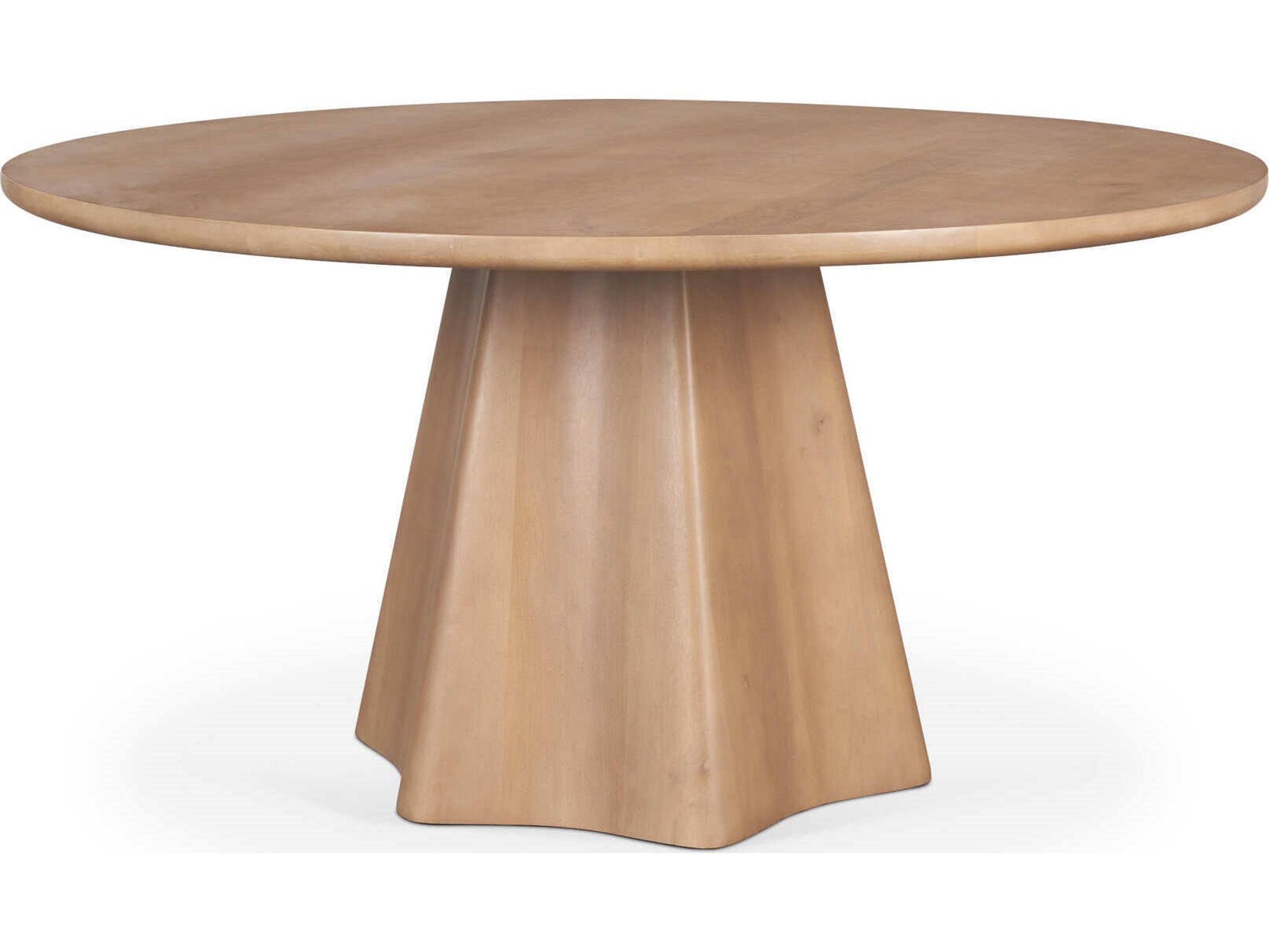 Jovani 60" Solid Light Brown Mango Wood Round Dining Table