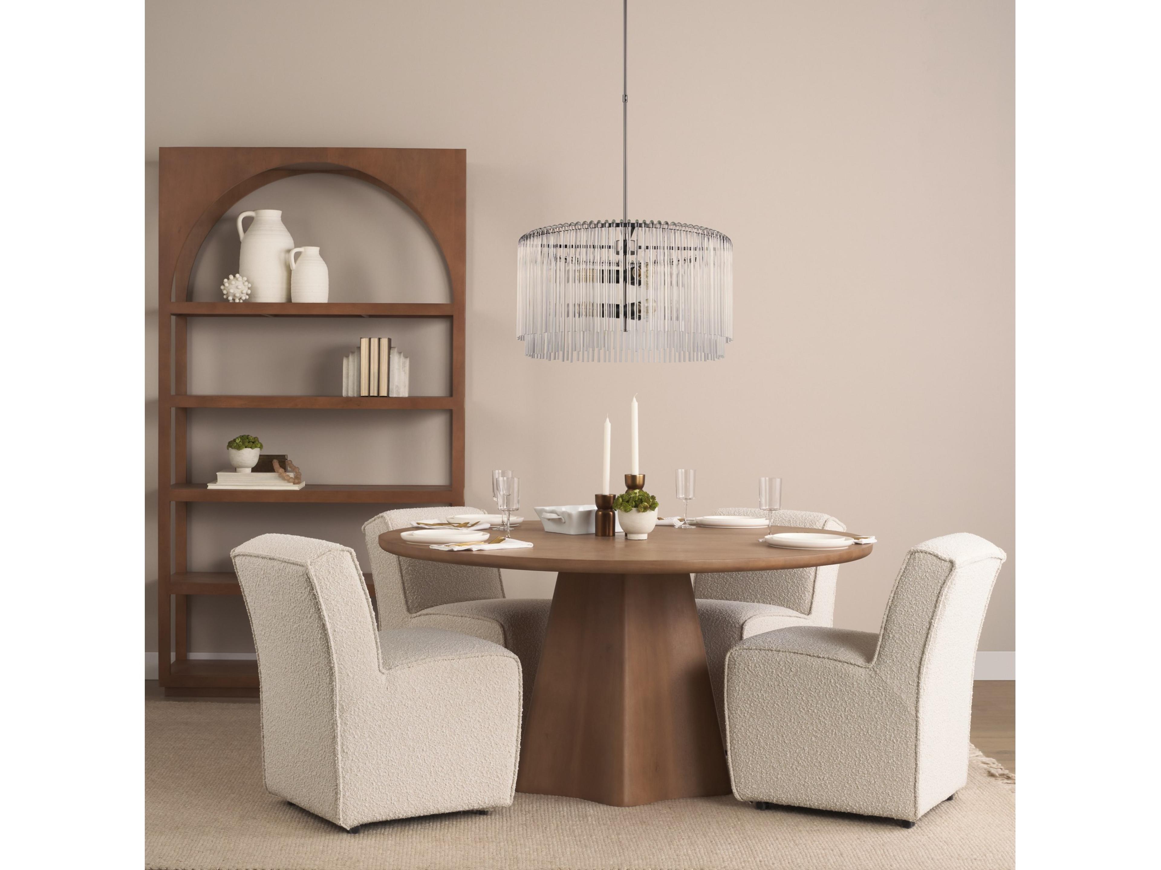 Mercana Jovani 60" Solid Light Brown Mango Wood Round Dining Table