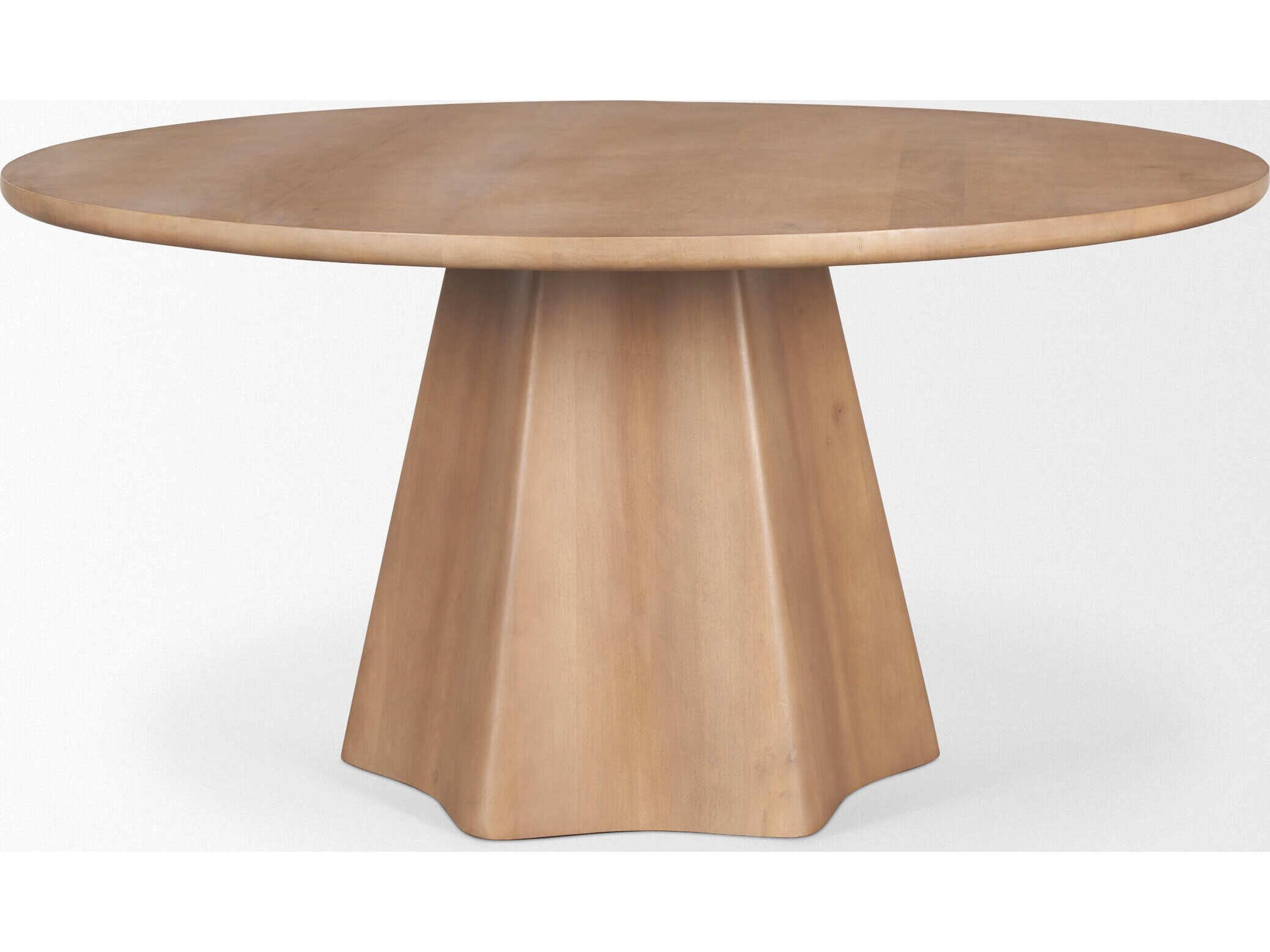 Mercana Jovani 60" Solid Light Brown Mango Wood Round Dining Table