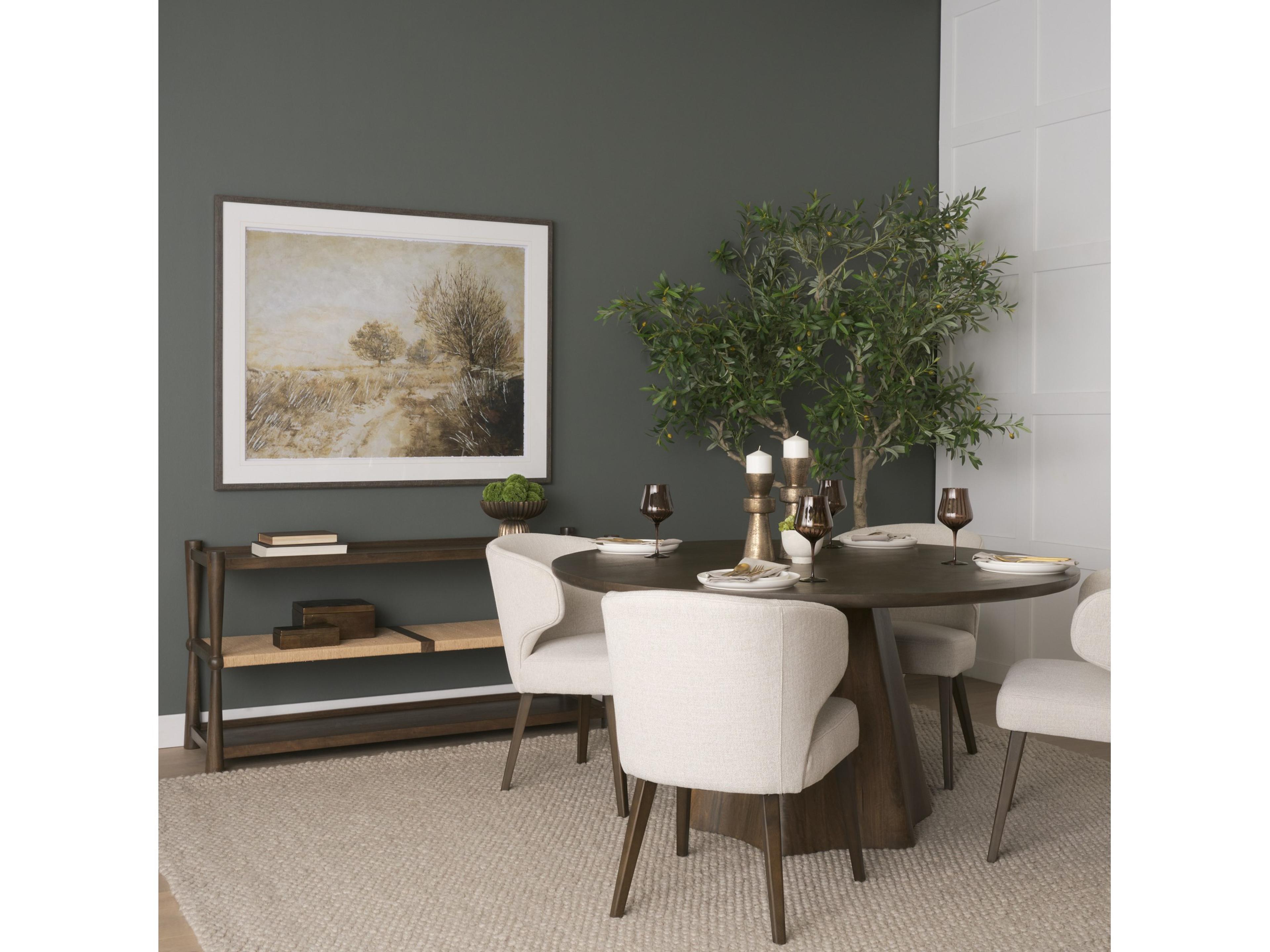 Mercana Jovani 60" Solid Dark Brown Mango Wood Round Dining Table