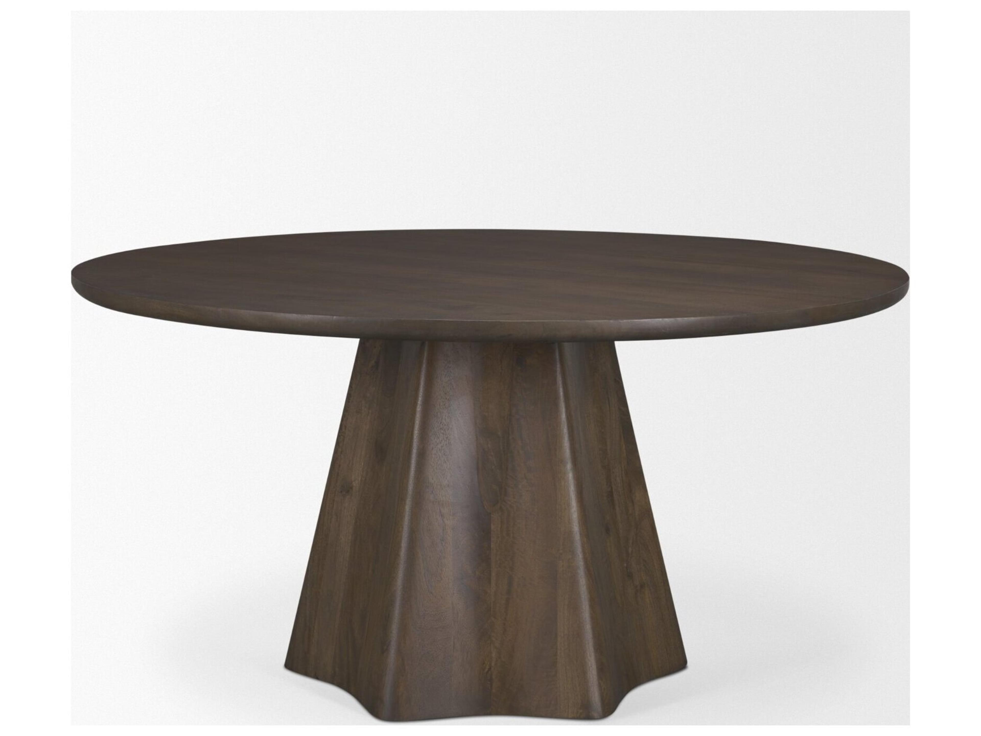 Mercana Jovani 60" Solid Dark Brown Mango Wood Round Dining Table