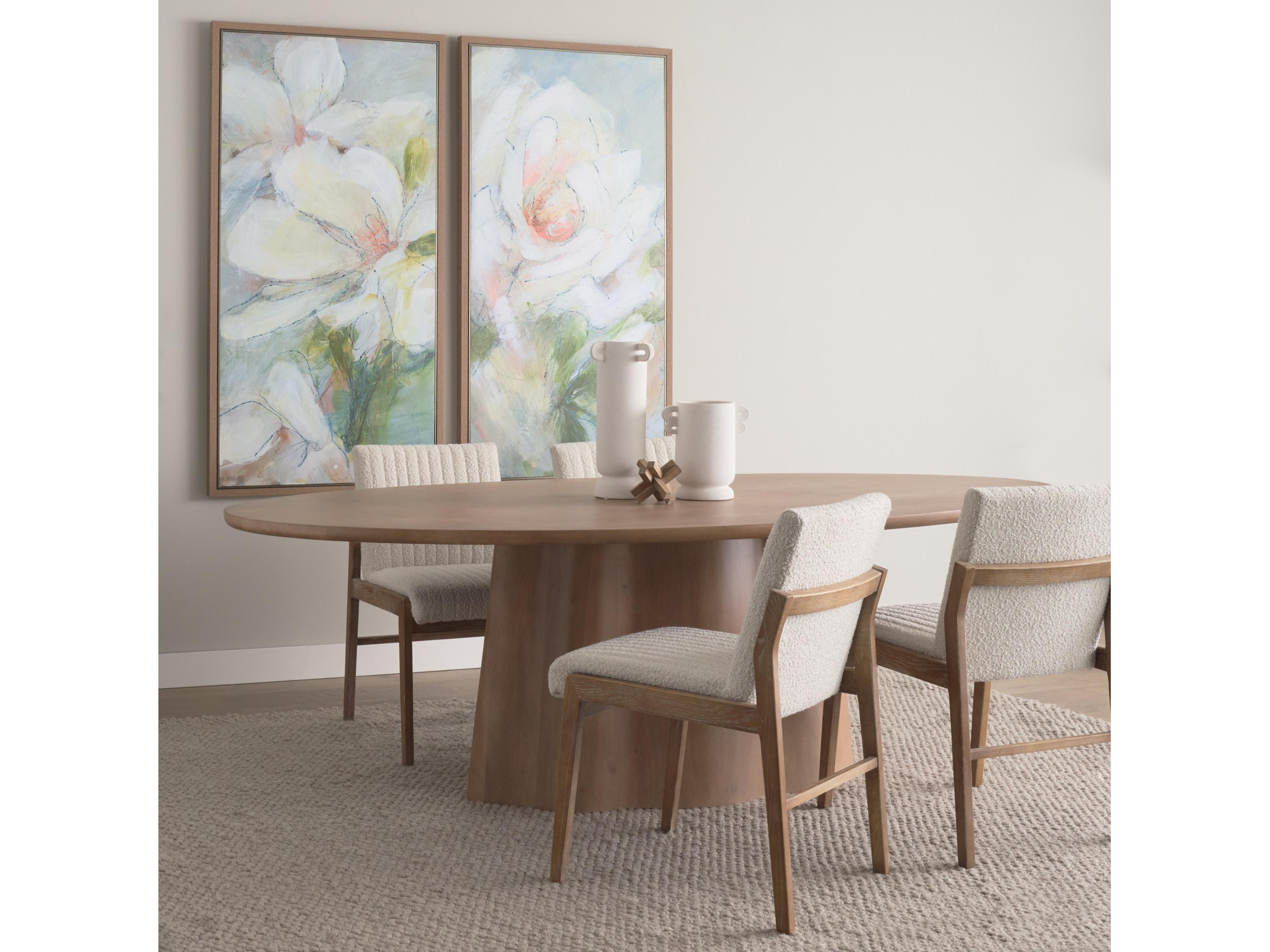 Mercana Jovani 94" Solid Light Brown Mango Wood Oval Dining Table