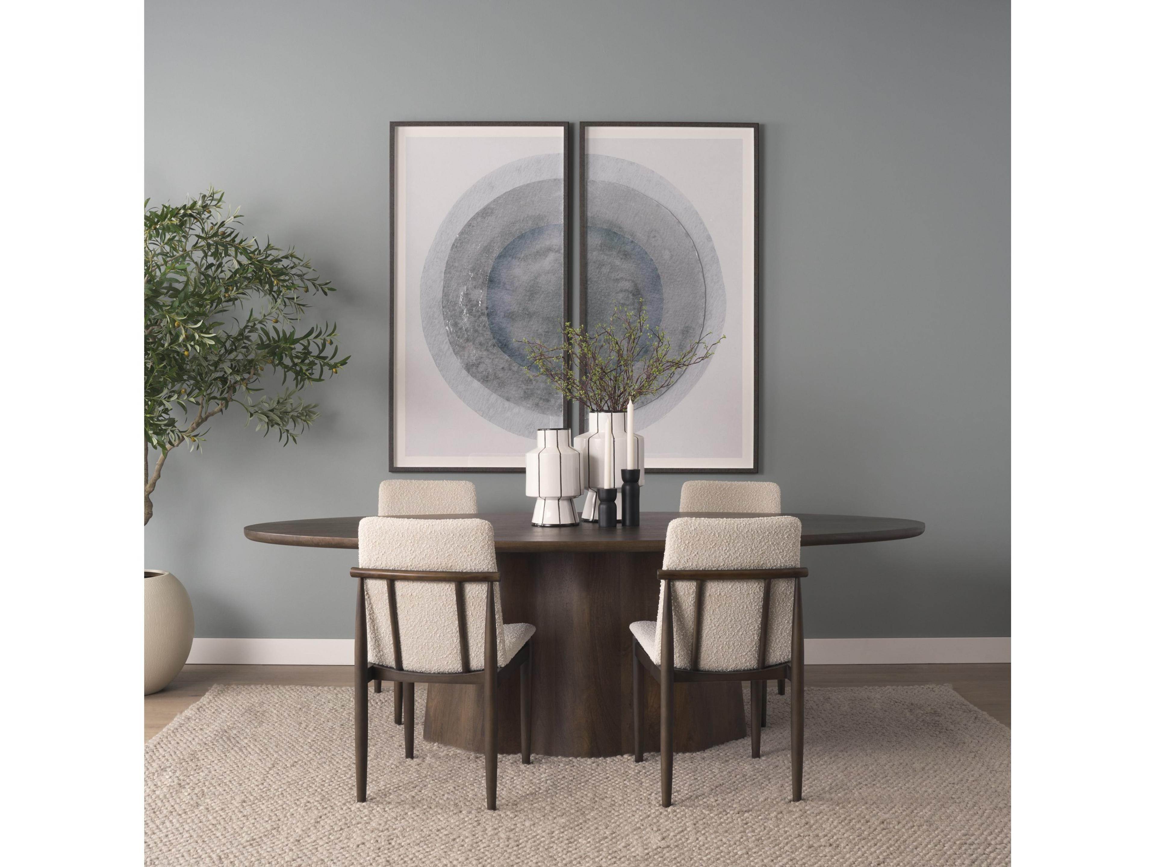 Mercana Jovani 94" Solid Dark Brown Mango Wood Oval Dining Table