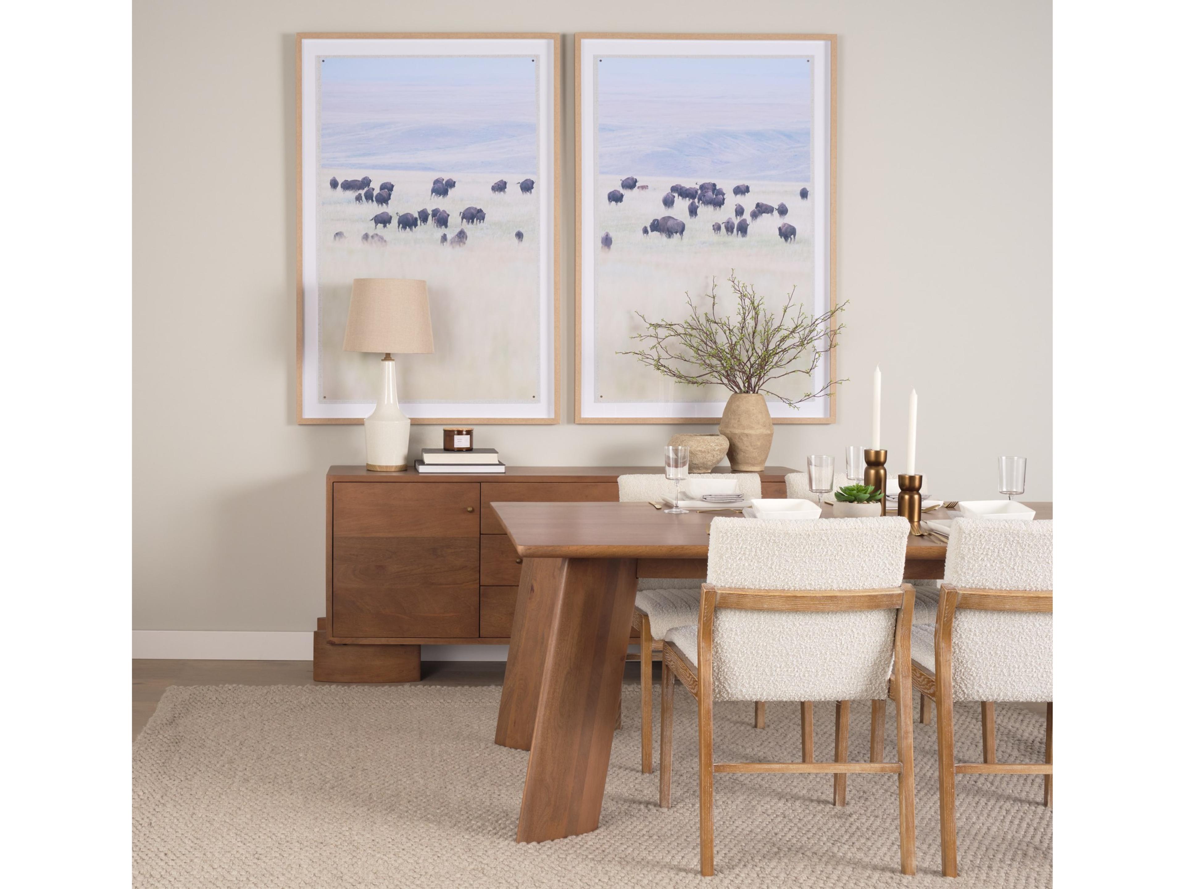 Mercana Jonan Brown Solid Mango Wood Rectangular Dining Table